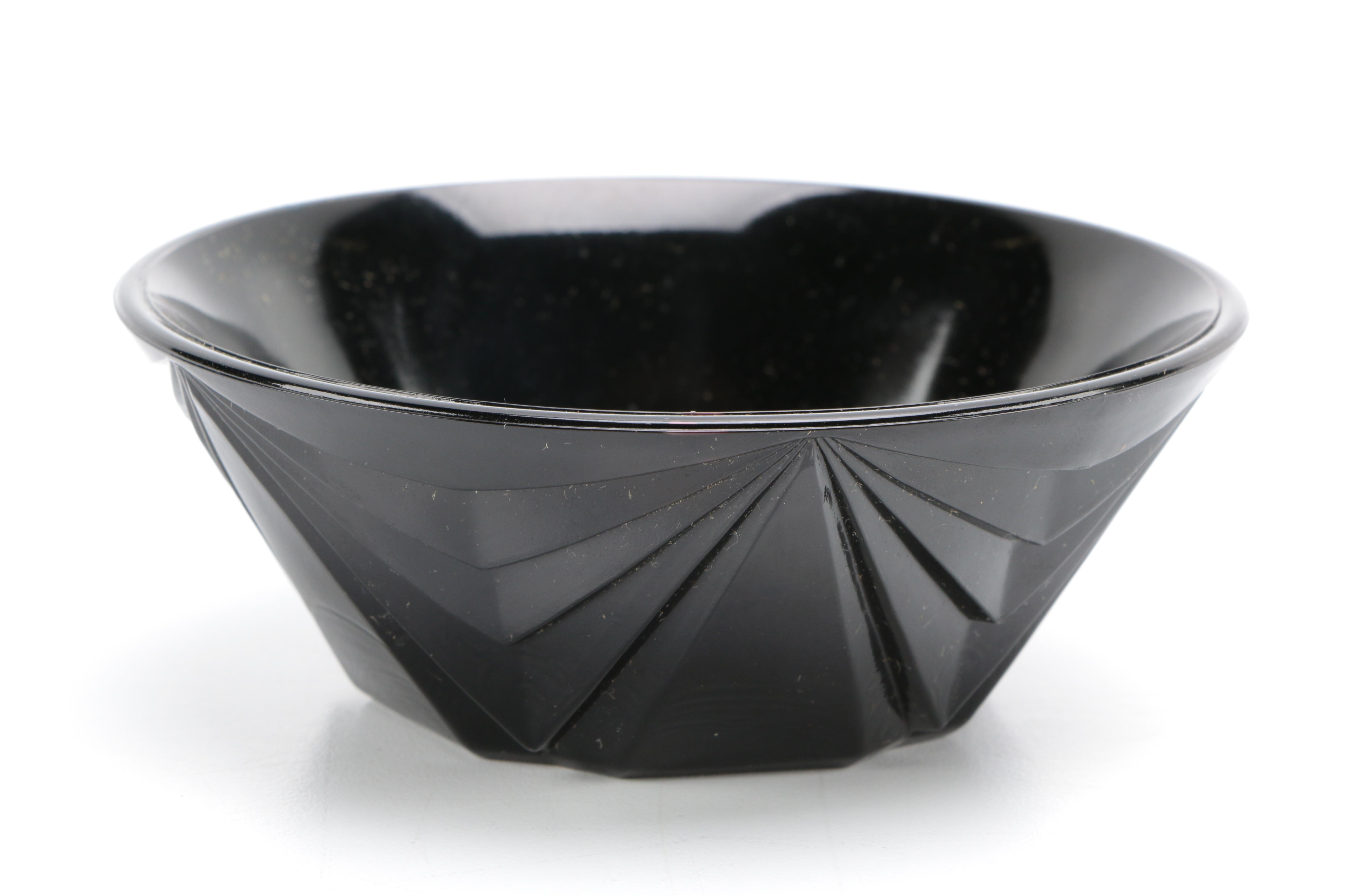 Tiara Exclusives "Art Deco" Black Amethyst Glass Circa 1970