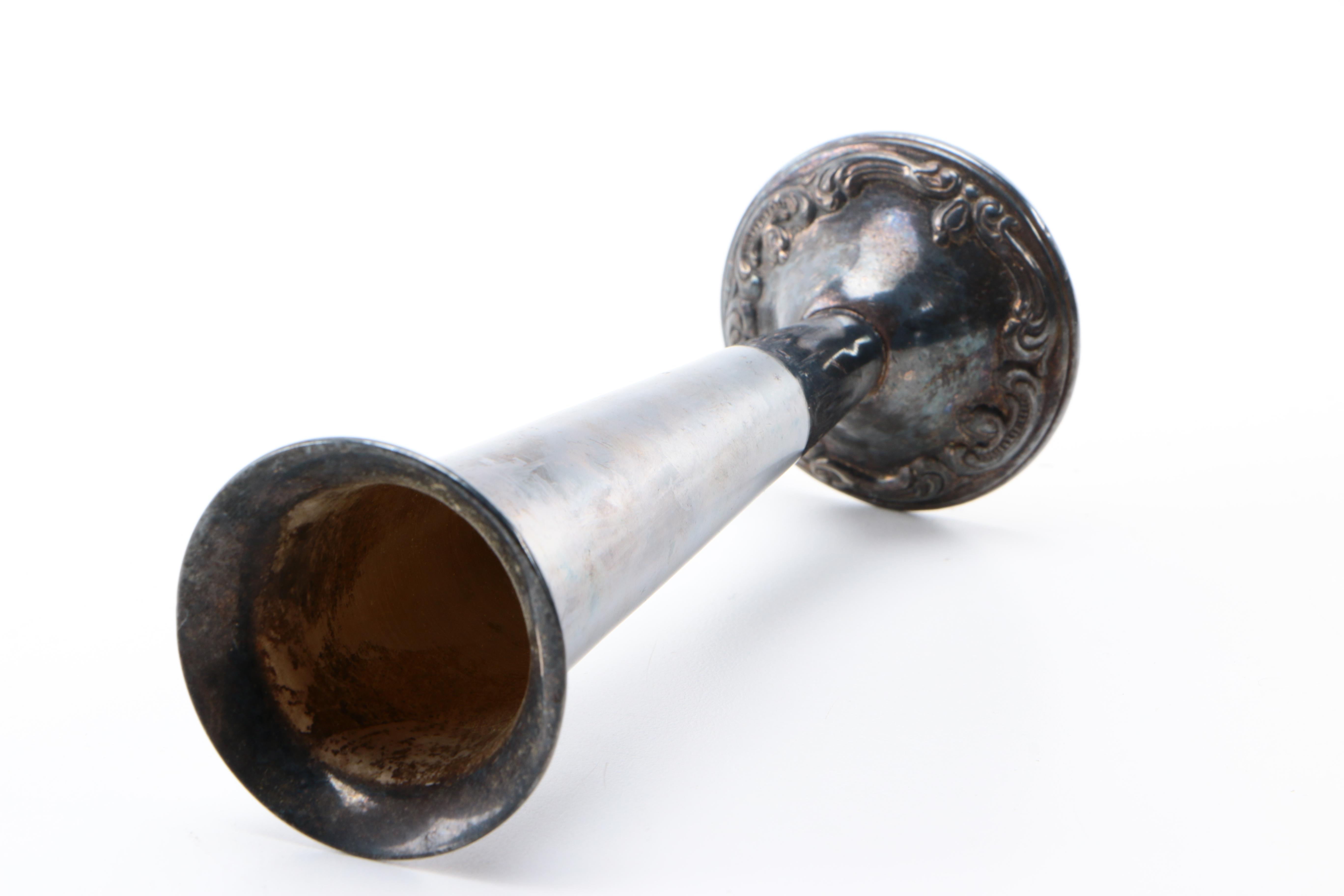 Shaving Mirror and Gorham Silver-Plated Vase