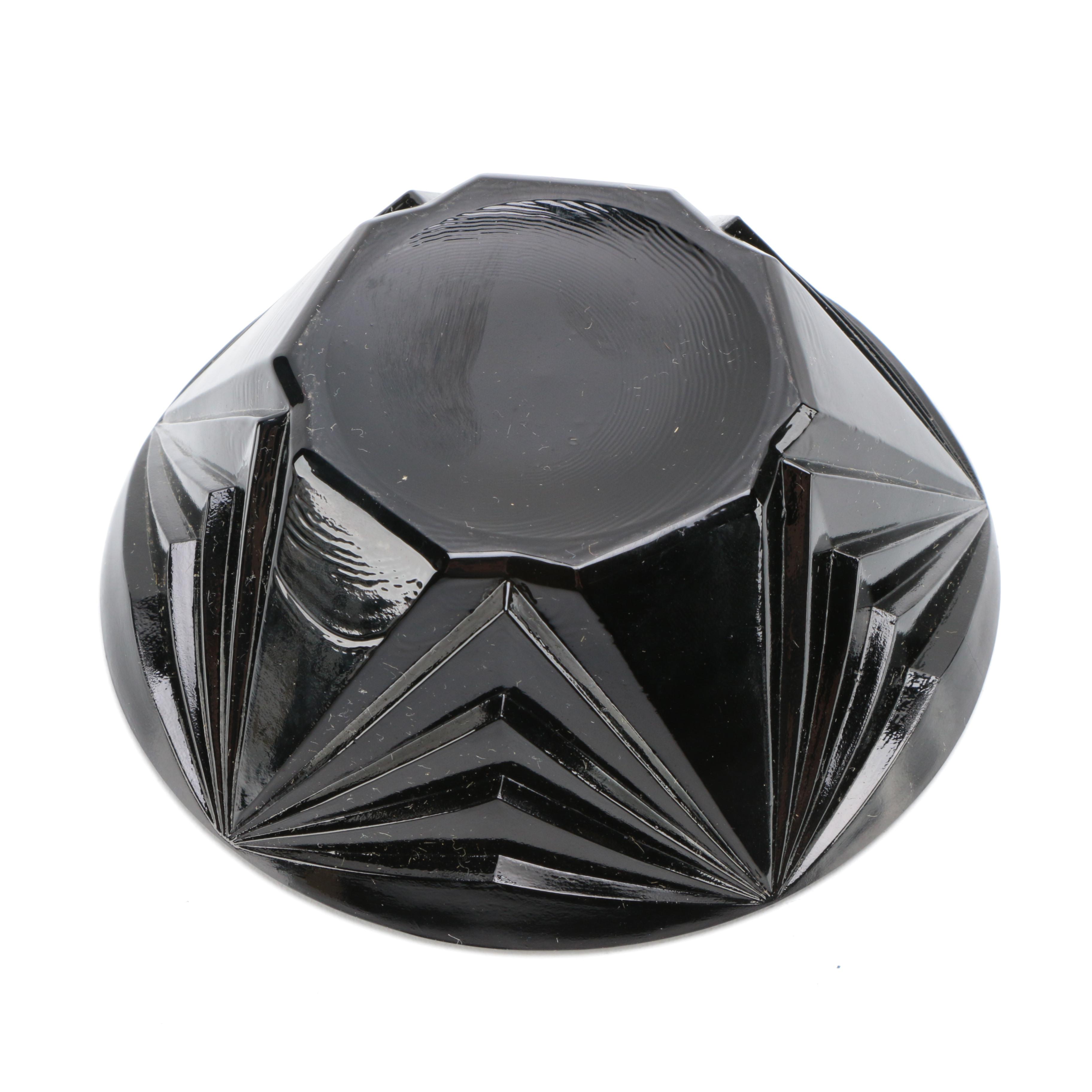 Tiara Exclusives "Art Deco" Black Amethyst Glass Circa 1970