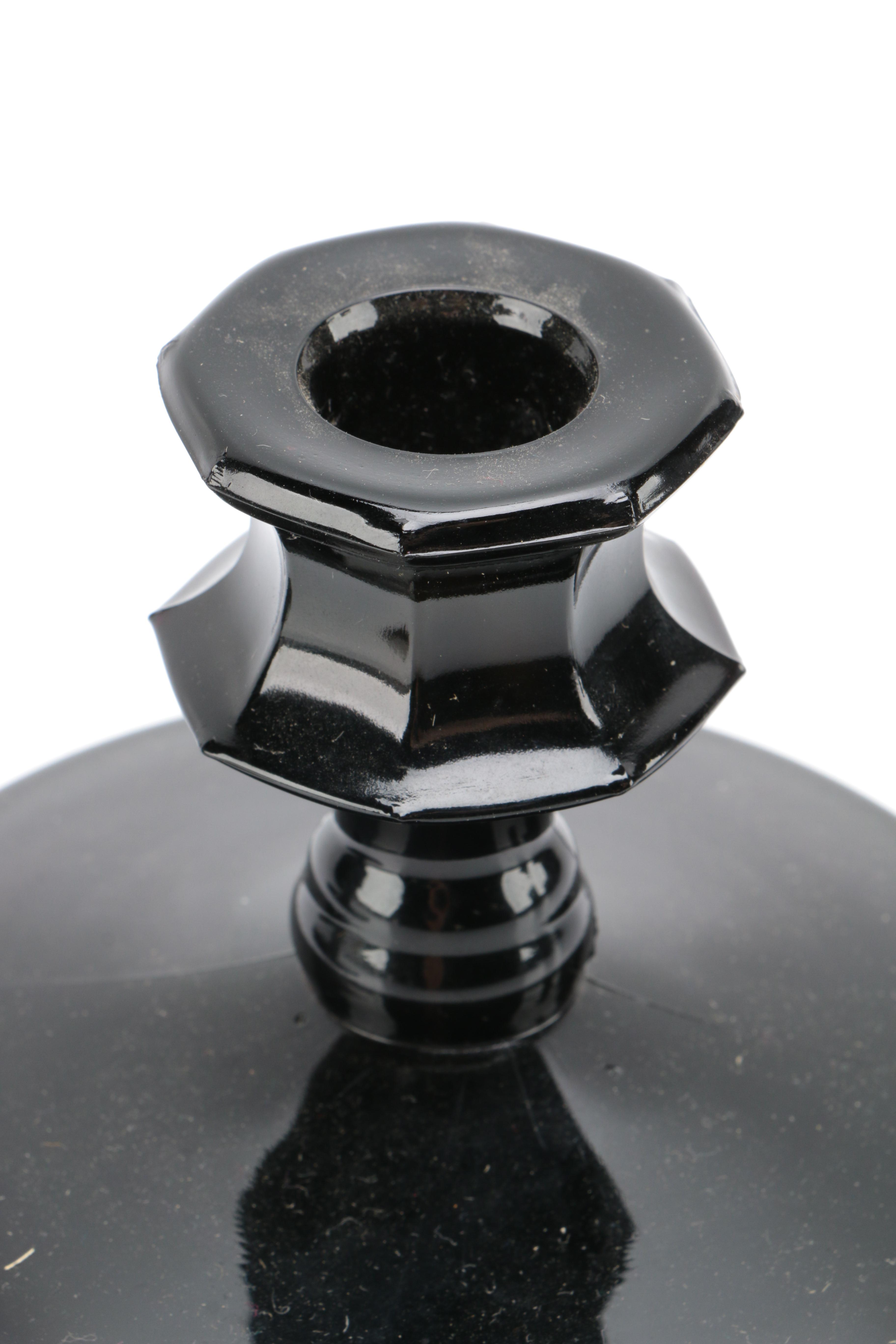 Tiara Exclusives "Art Deco" Black Amethyst Glass Circa 1970