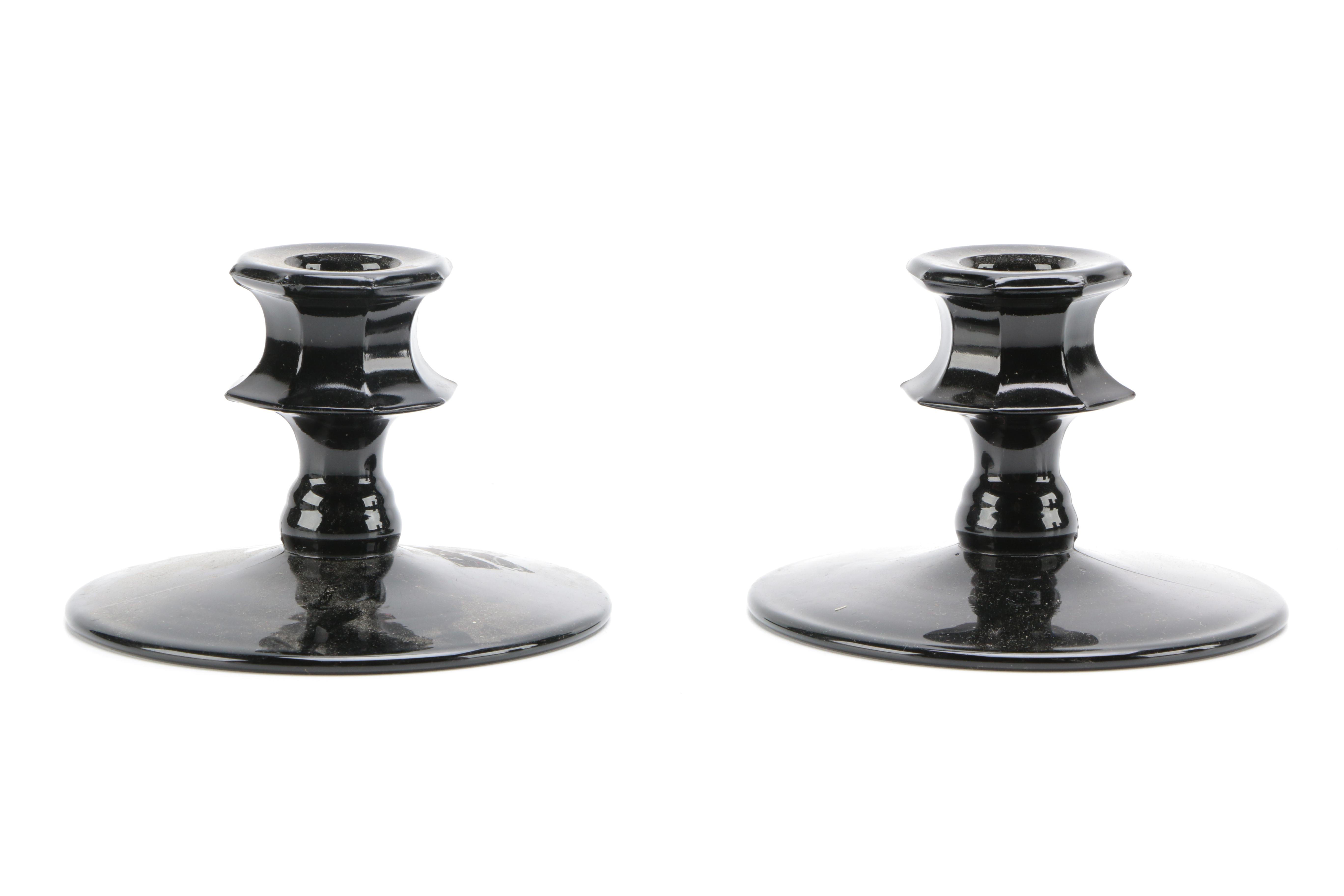 Tiara Exclusives "Art Deco" Black Amethyst Glass Circa 1970