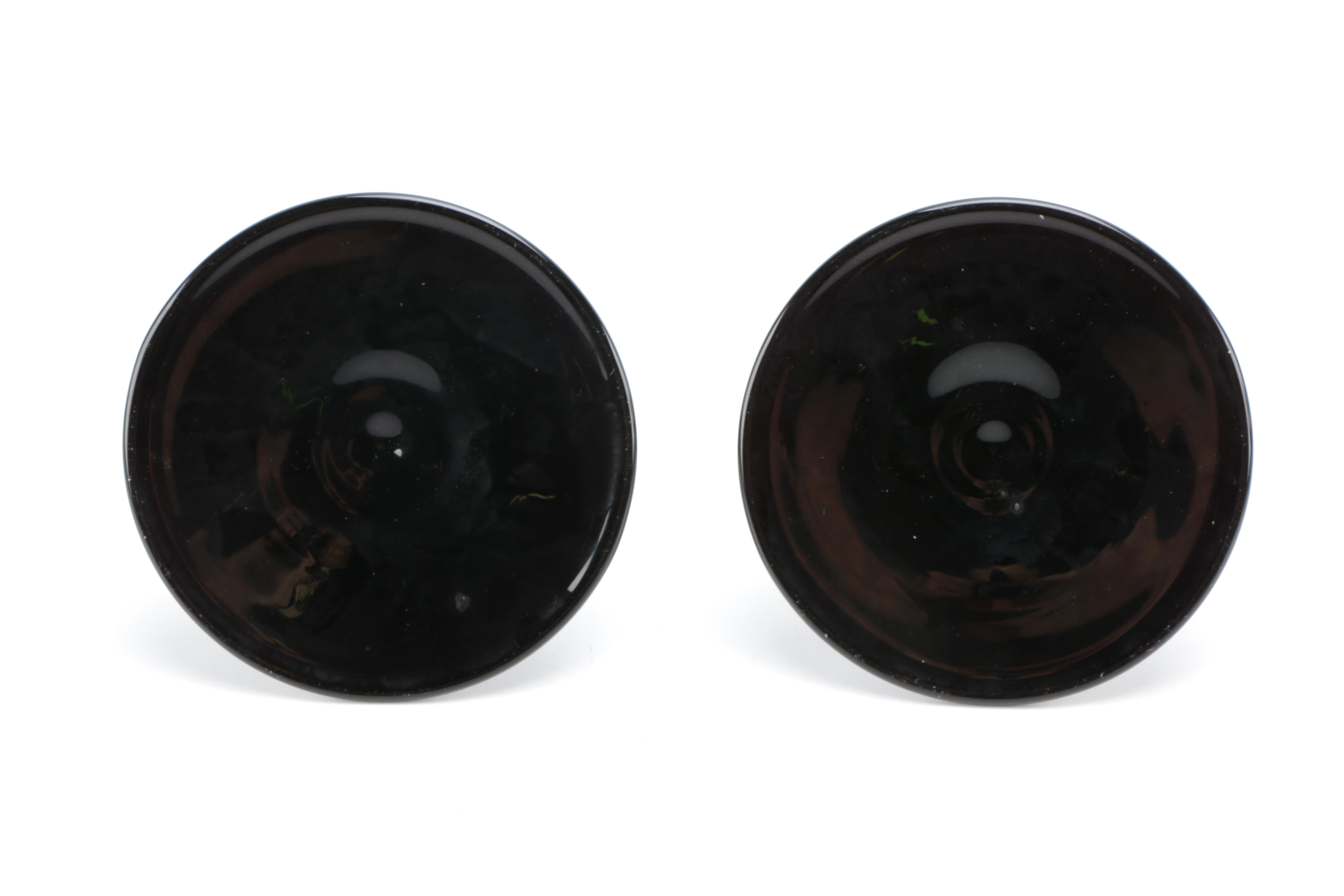 Tiara Exclusives "Art Deco" Black Amethyst Glass Circa 1970