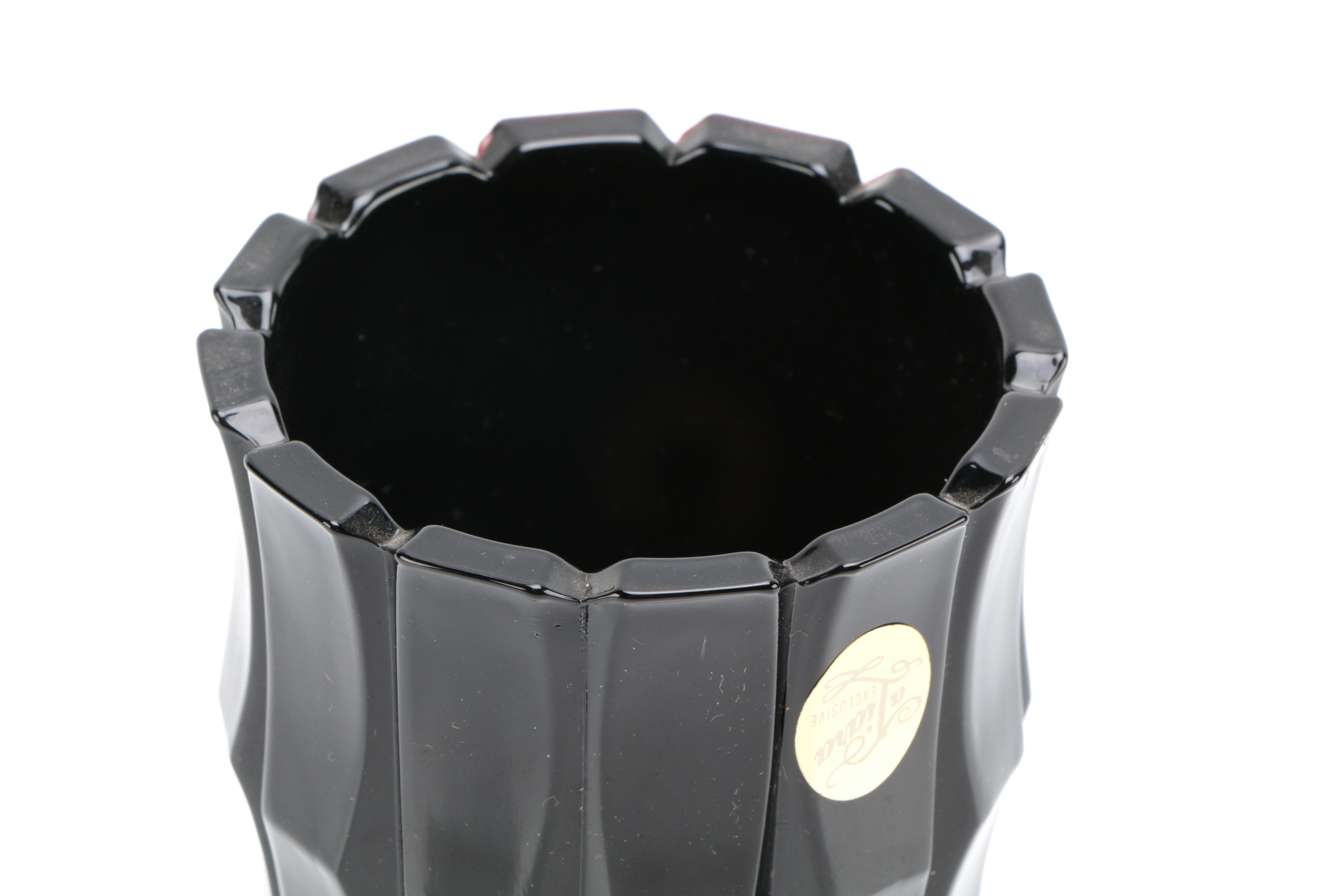 Tiara Exclusives "Art Deco" Black Amethyst Glass Circa 1970