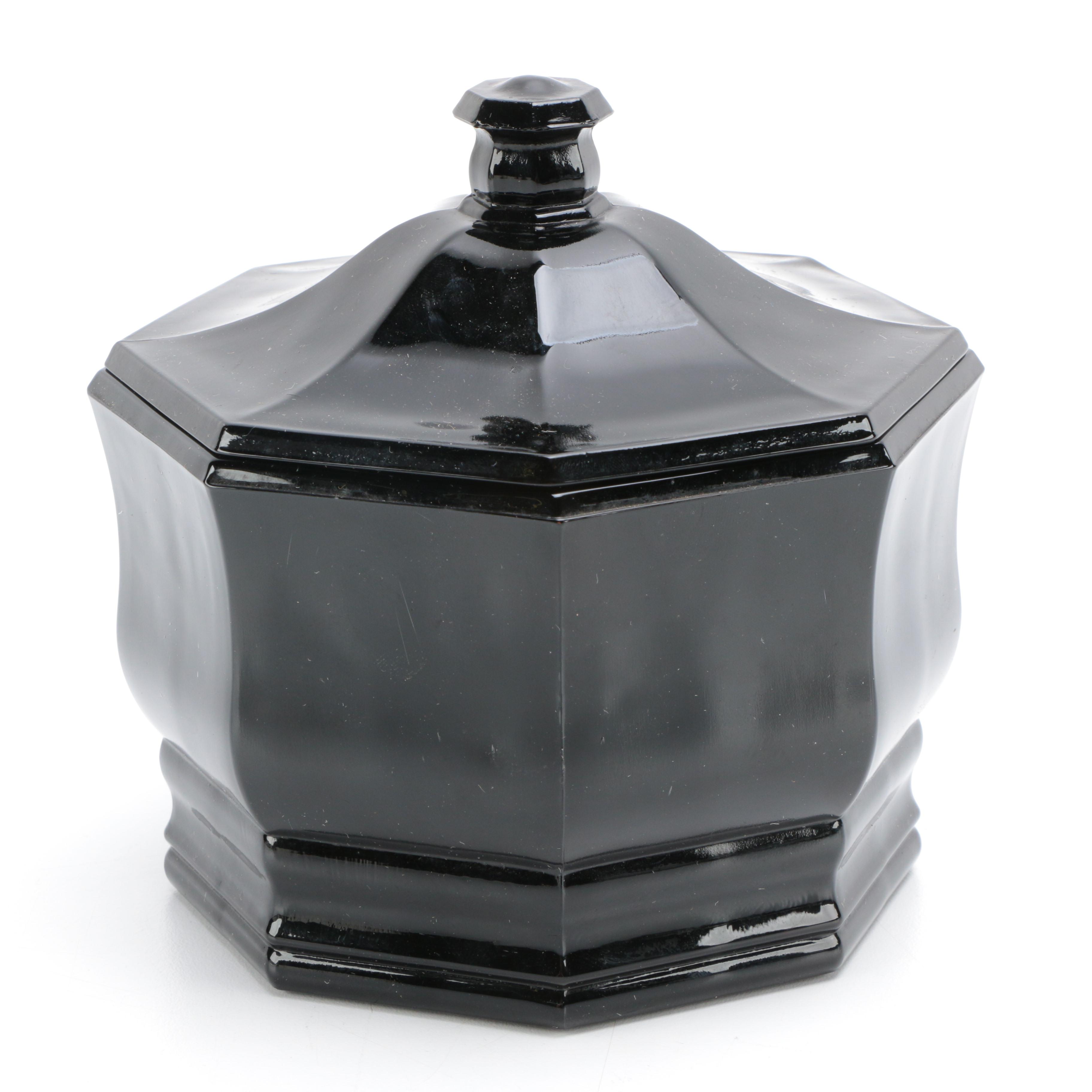 Tiara Exclusives "Art Deco" Black Amethyst Glass Circa 1970