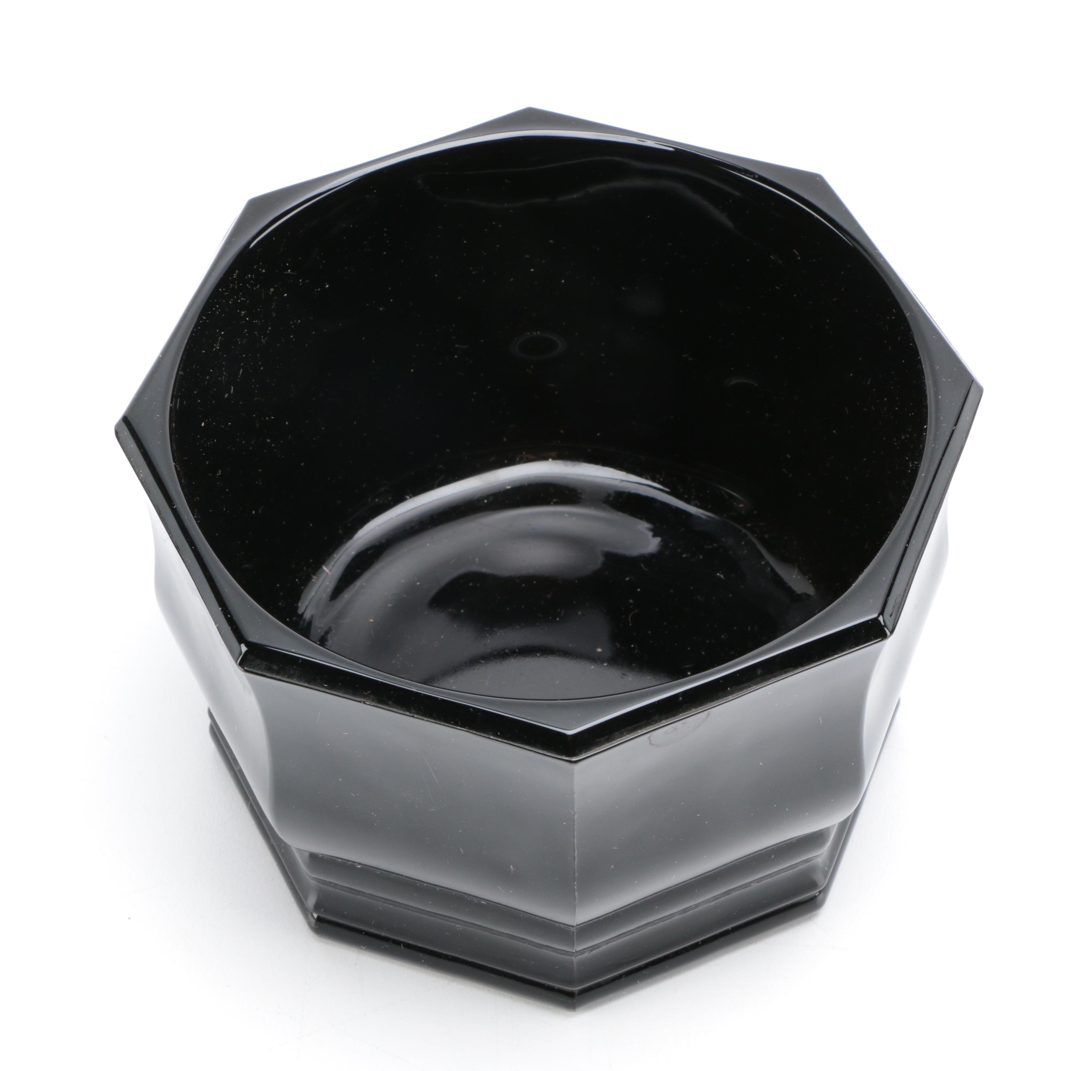 Tiara Exclusives "Art Deco" Black Amethyst Glass Circa 1970