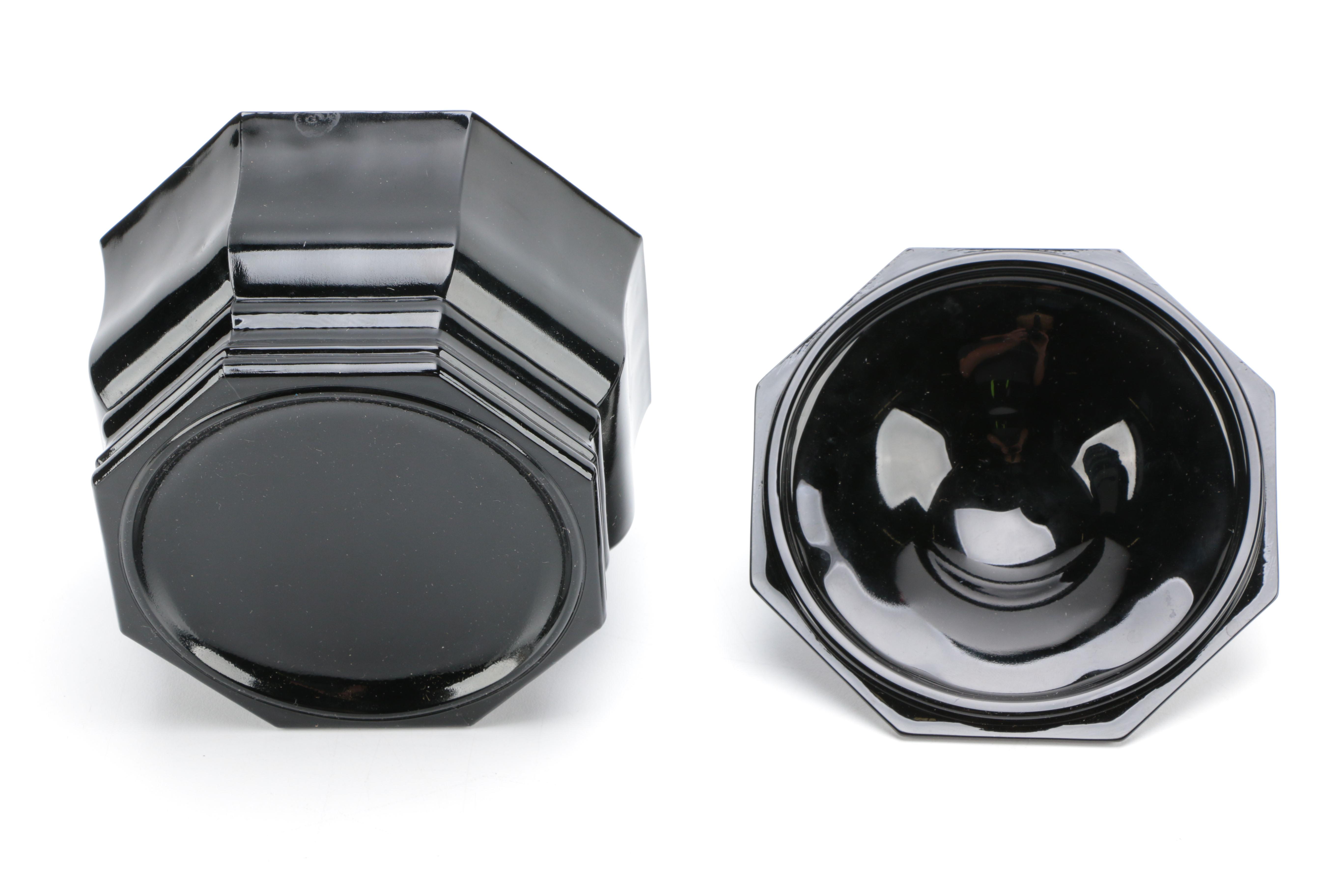 Tiara Exclusives "Art Deco" Black Amethyst Glass Circa 1970