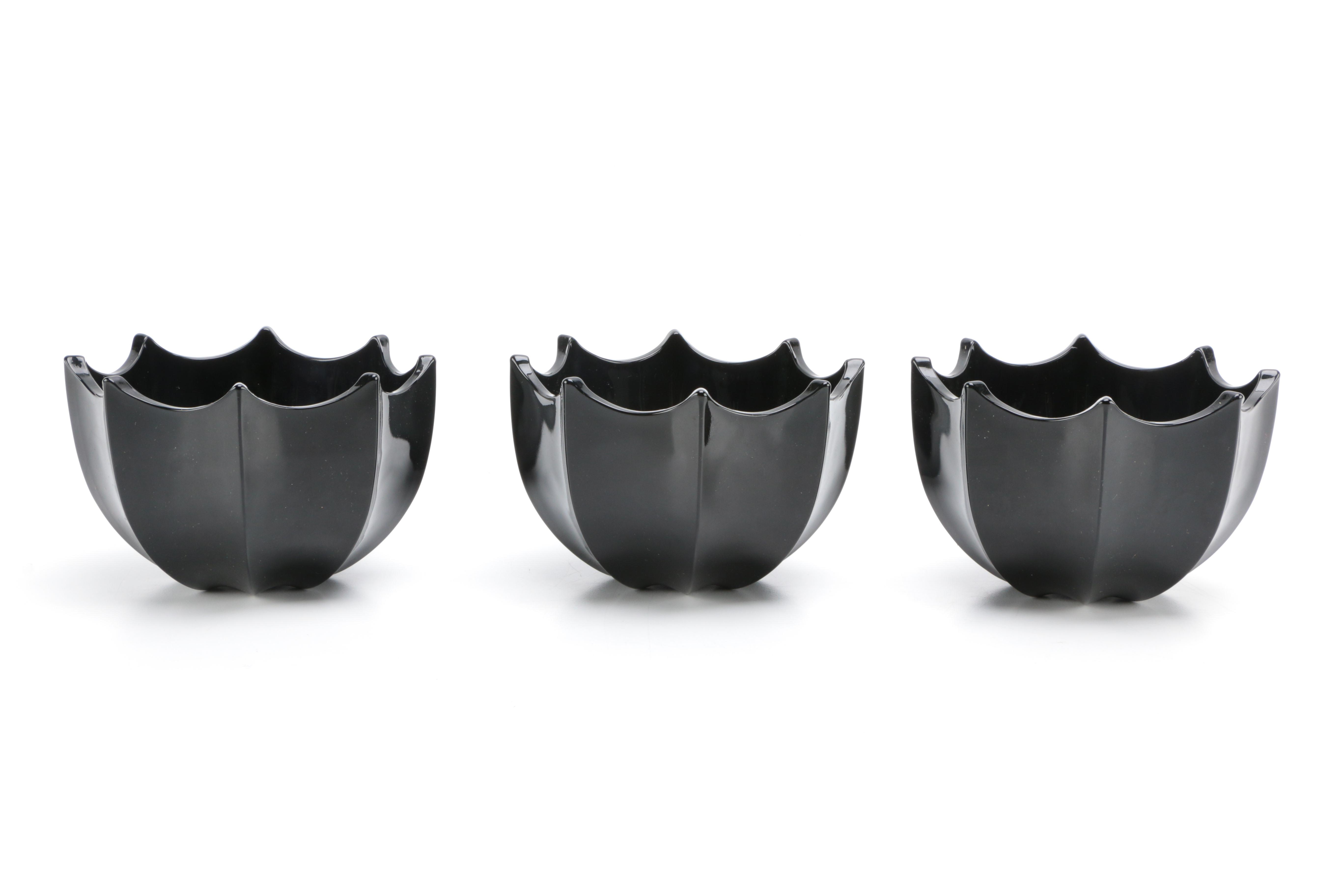 Tiara Exclusives "Art Deco" Black Amethyst Glass Circa 1970