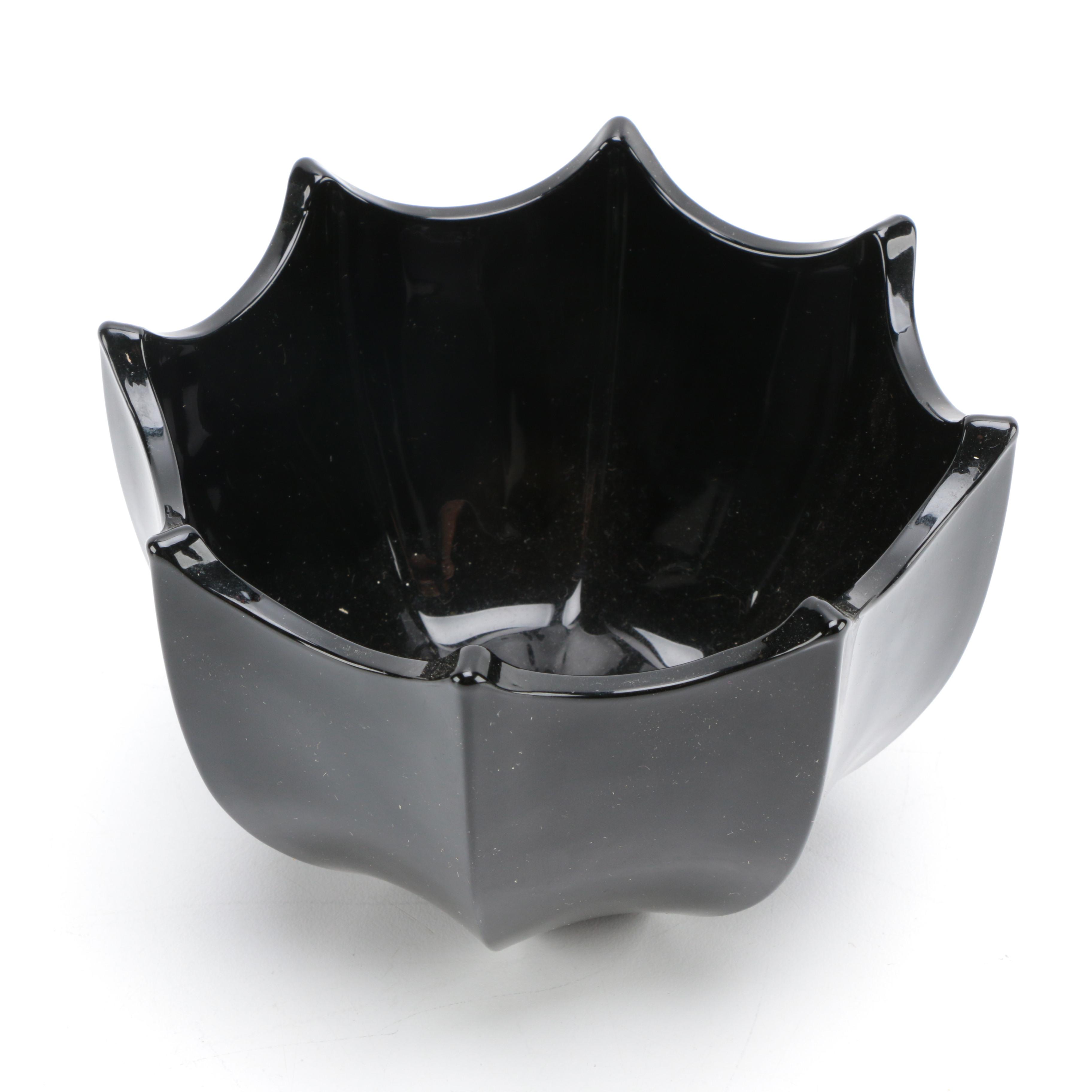 Tiara Exclusives "Art Deco" Black Amethyst Glass Circa 1970