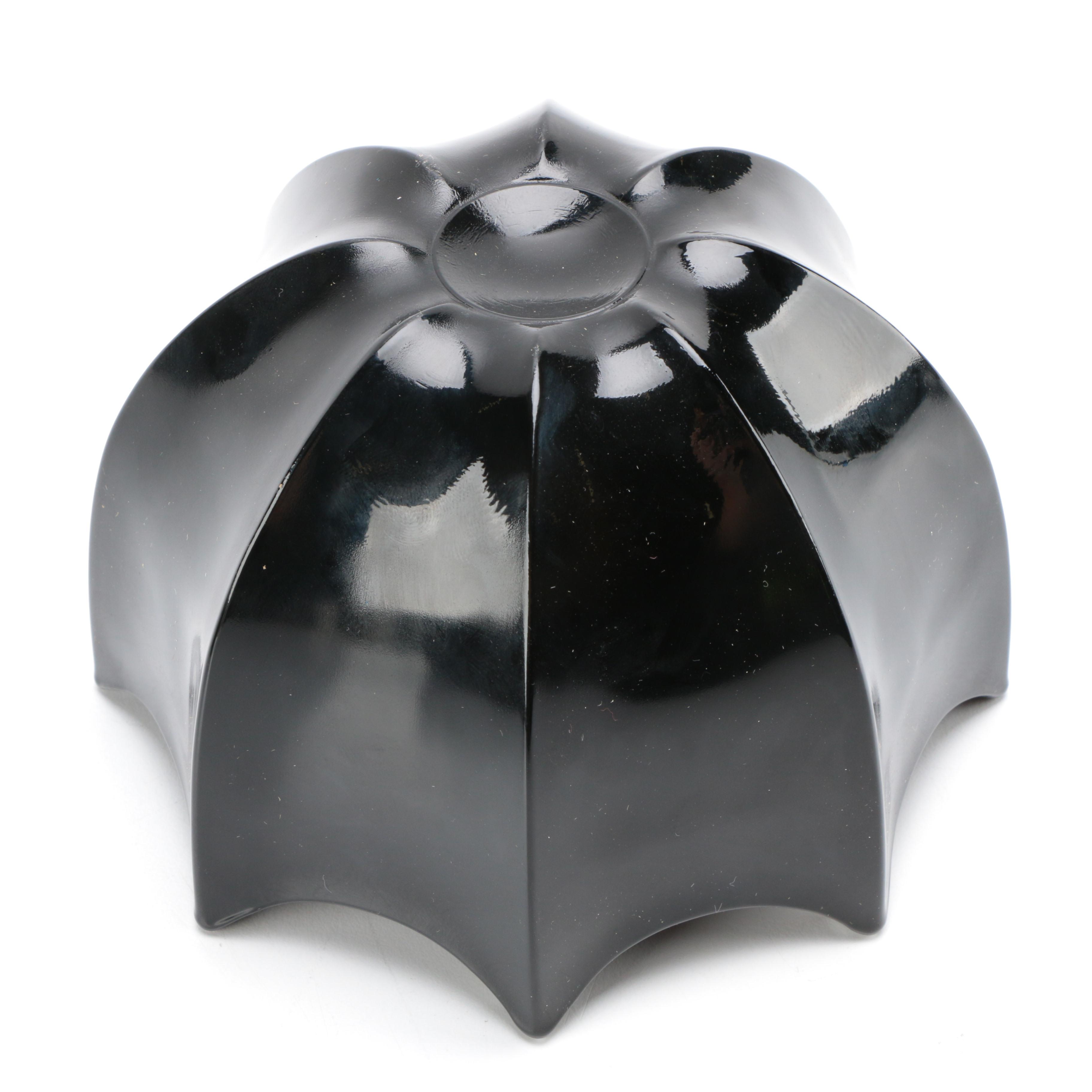 Tiara Exclusives "Art Deco" Black Amethyst Glass Circa 1970