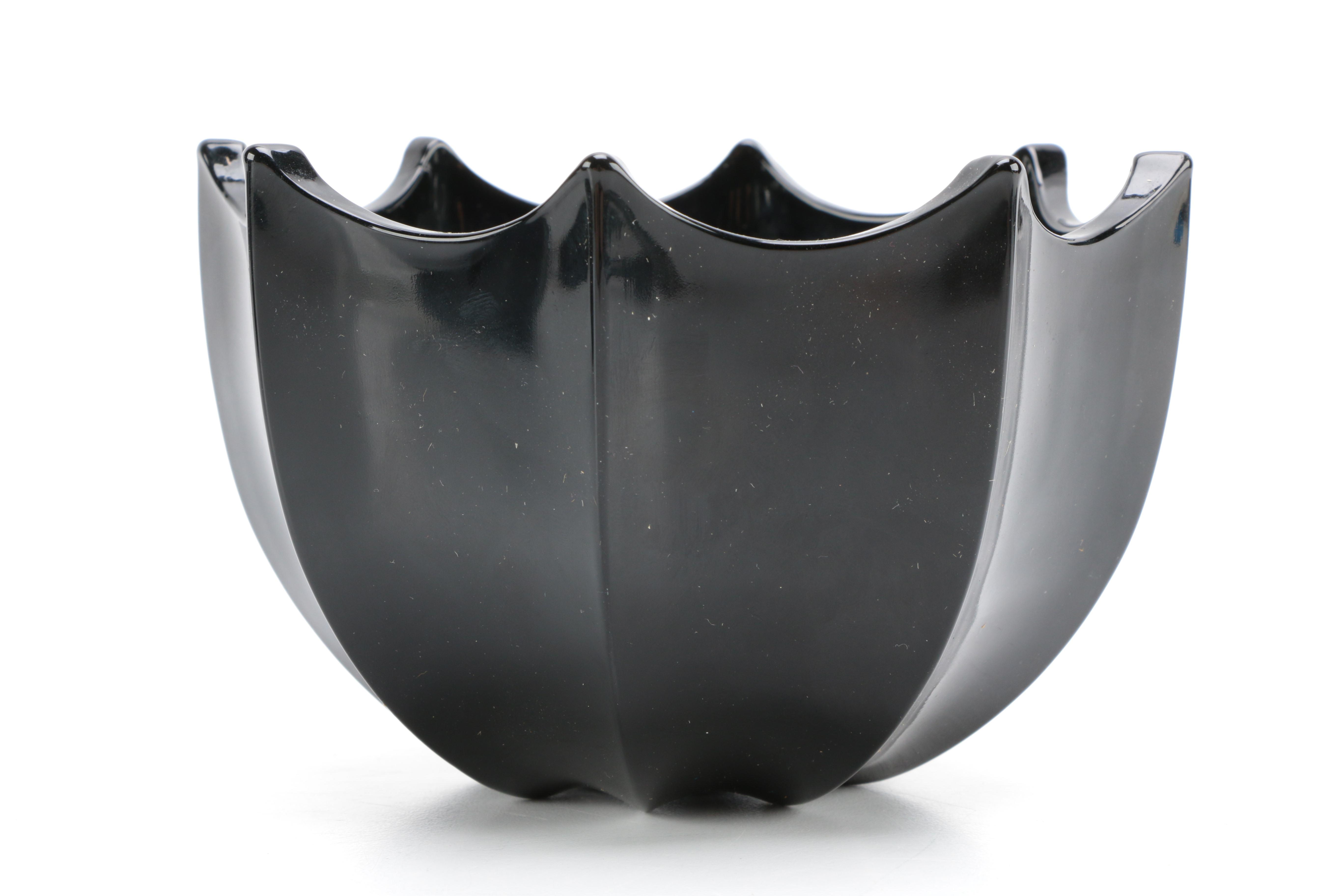 Tiara Exclusives "Art Deco" Black Amethyst Glass Circa 1970