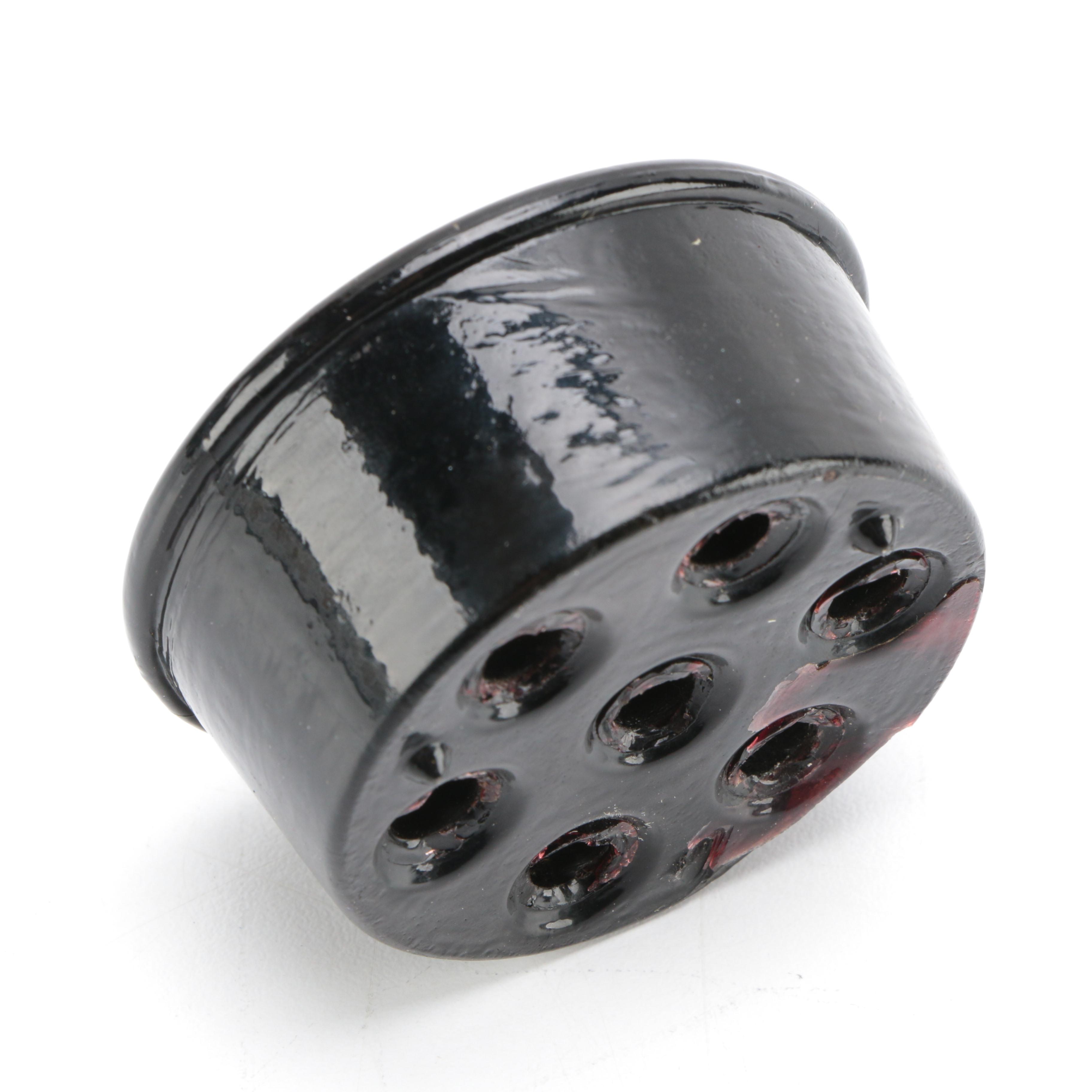 Tiara Exclusives "Art Deco" Black Amethyst Glass Circa 1970