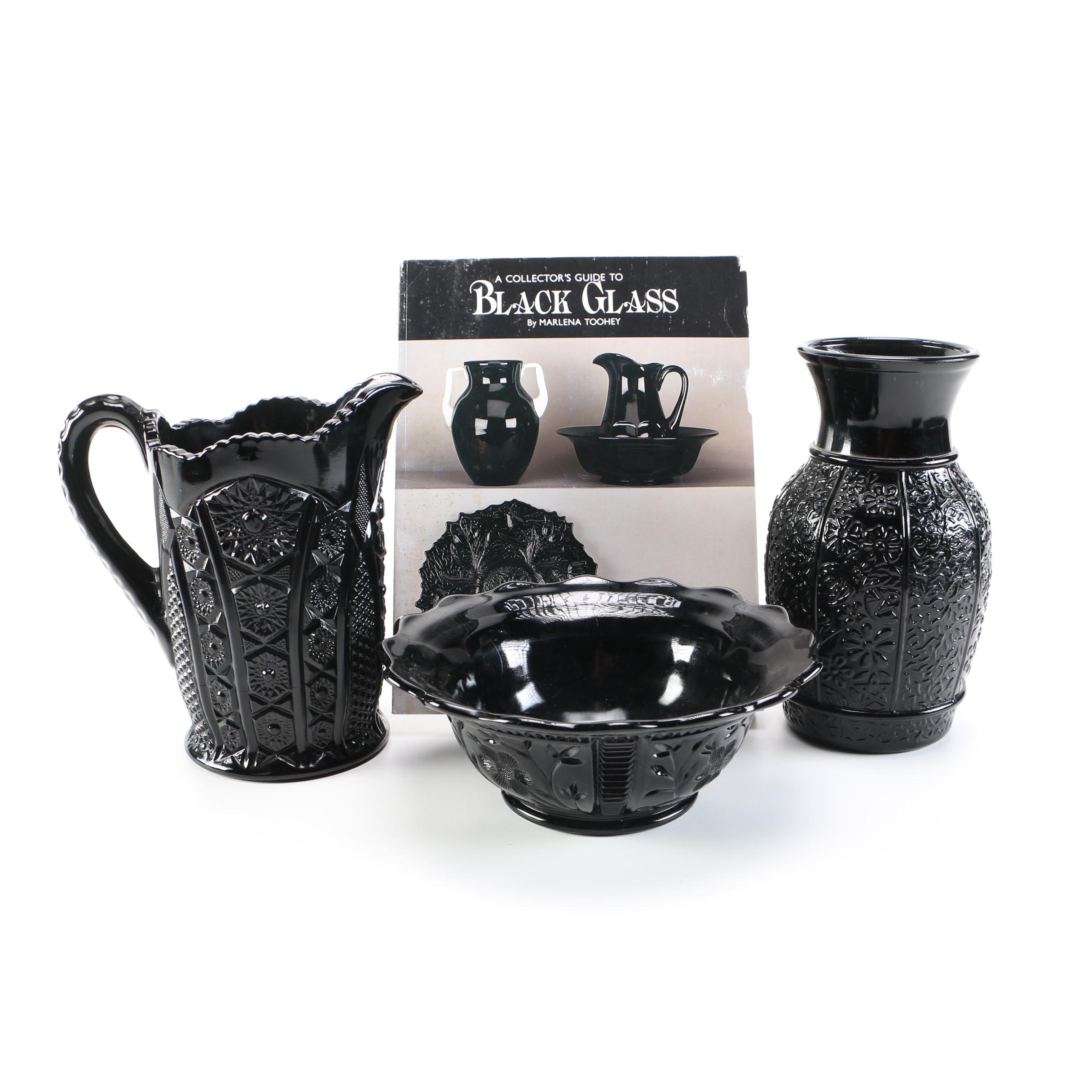 Vintage Black Amethyst Glassware Grouping