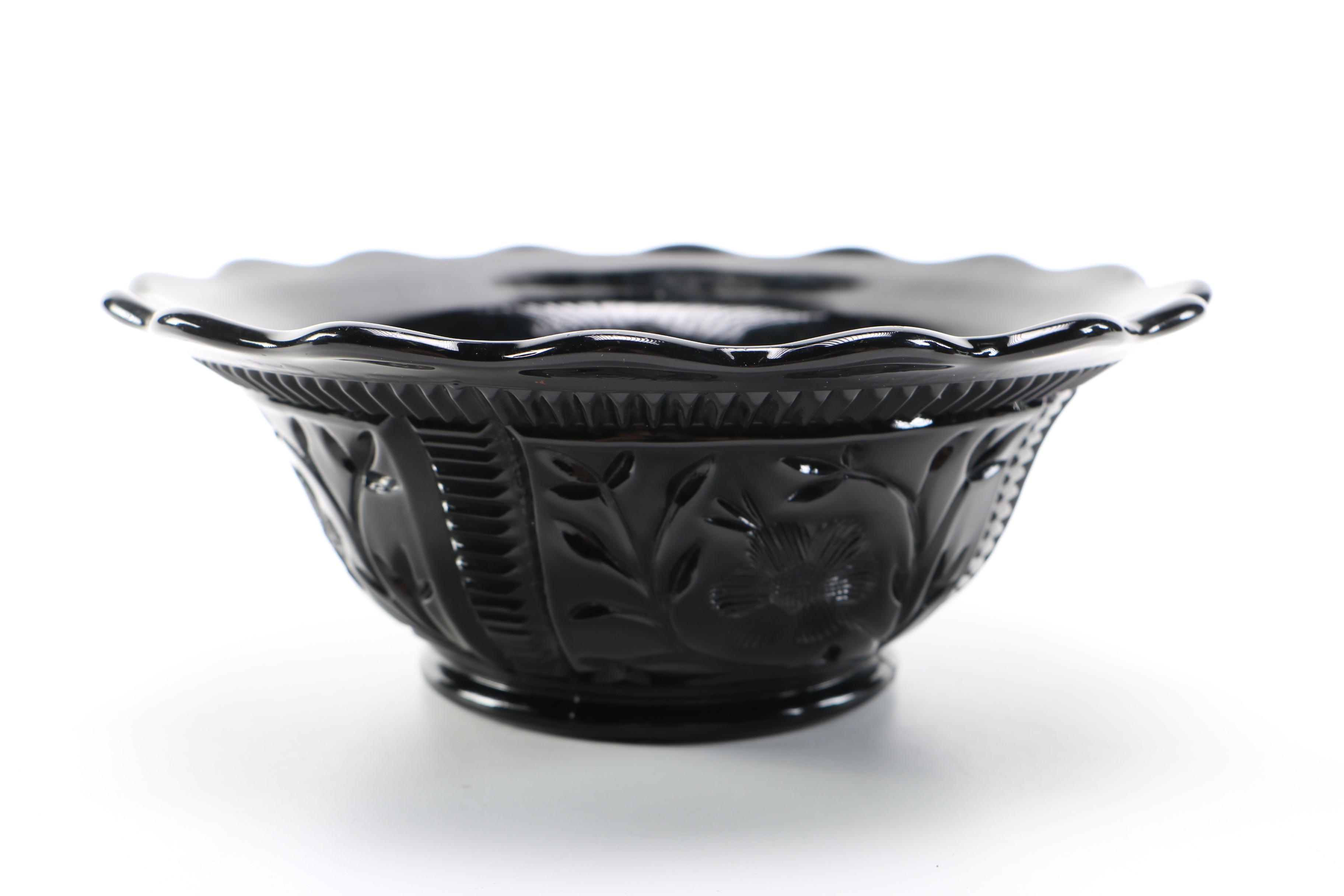 Vintage Black Amethyst Glassware Grouping