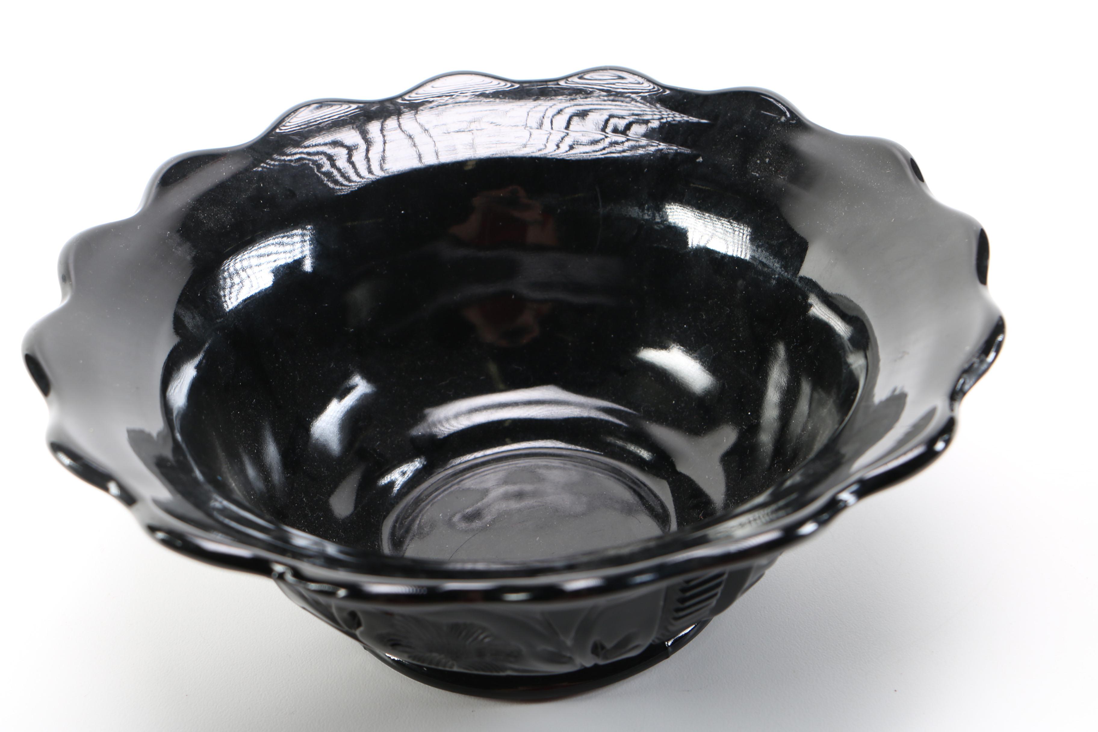 Vintage Black Amethyst Glassware Grouping