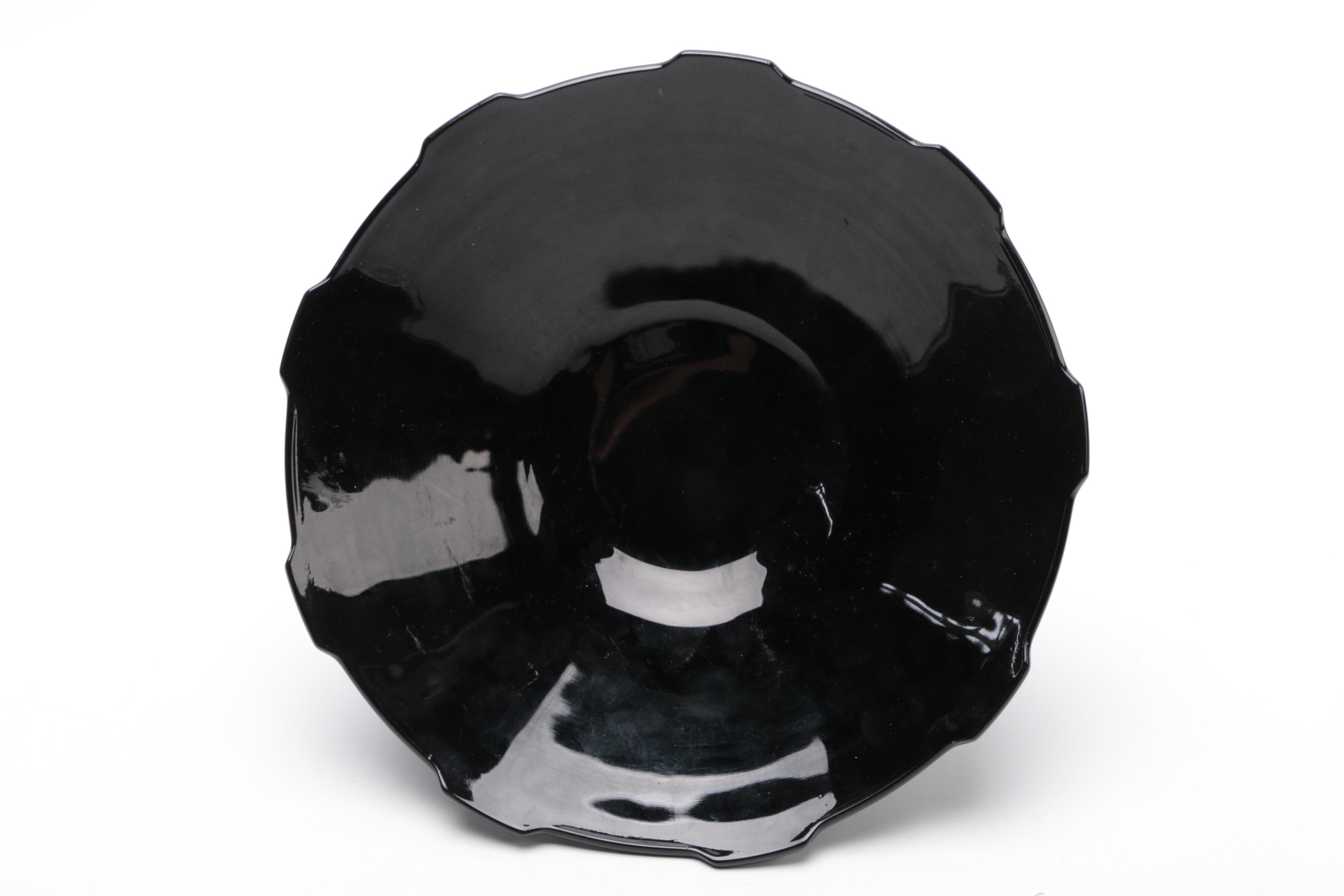 Tiara Exclusives Black Amethyst Glass Tableware Circa 1970