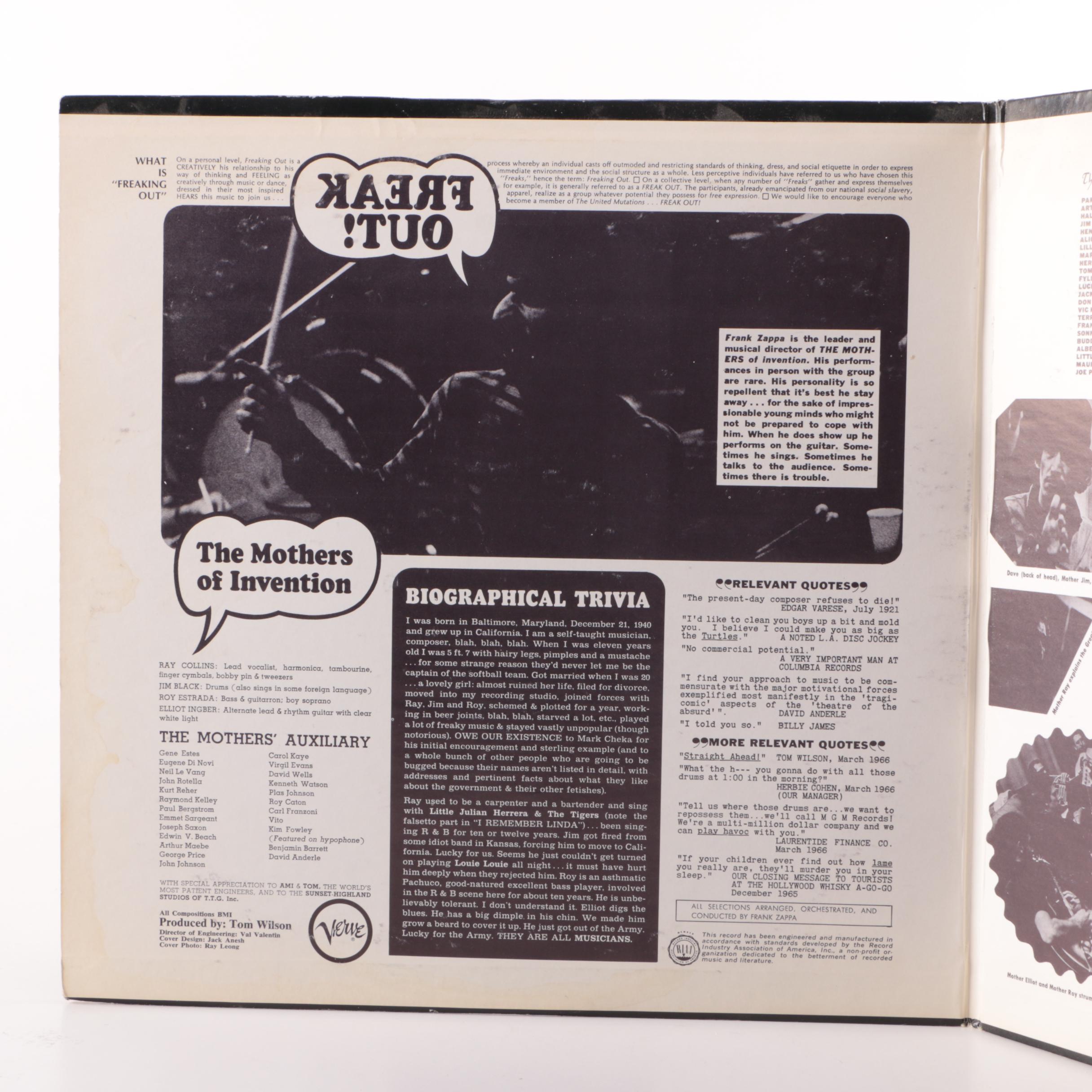Mothers of Invention "Freak Out" Gatefold LP