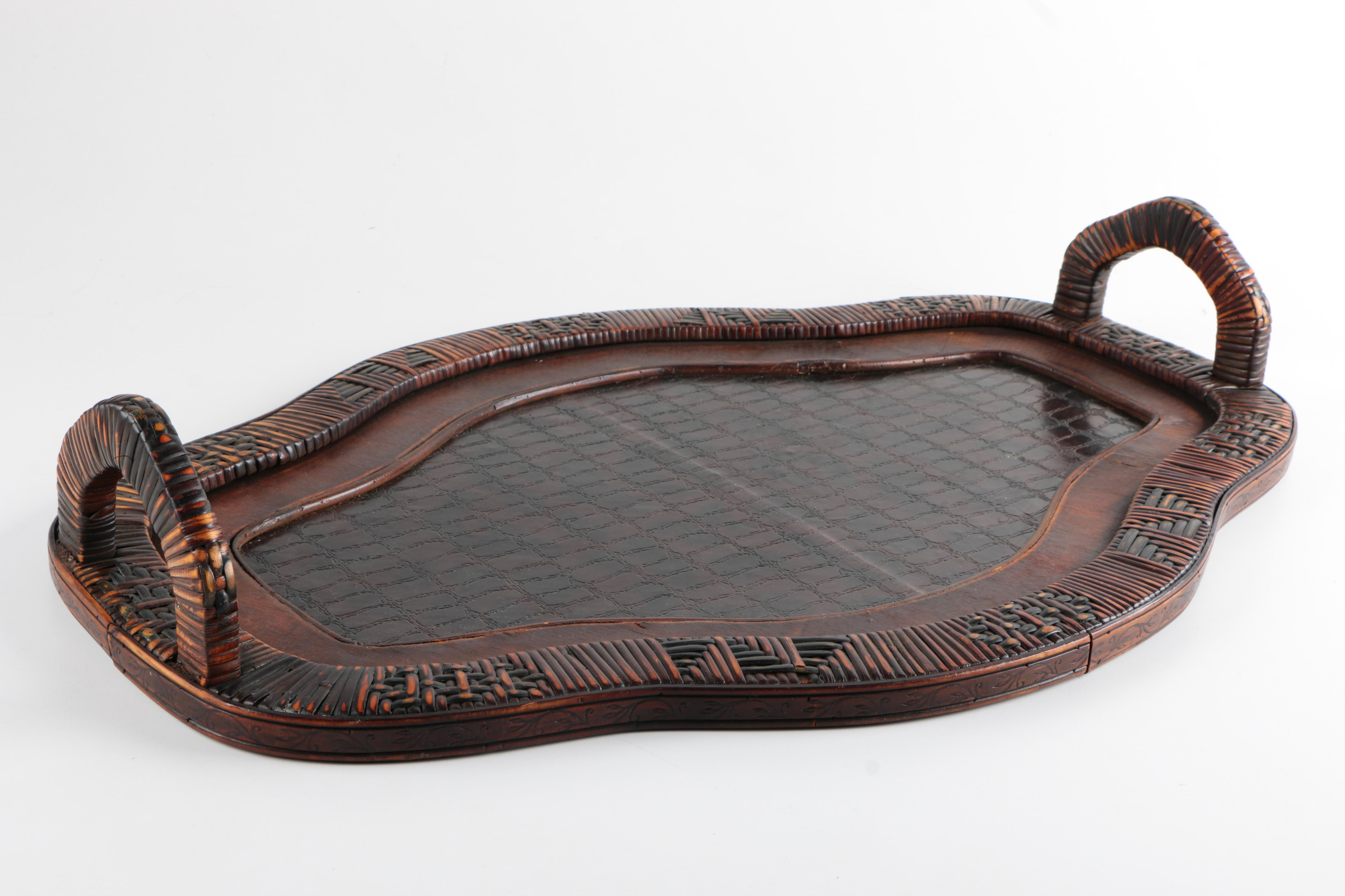Wood Trays with Carved Designs