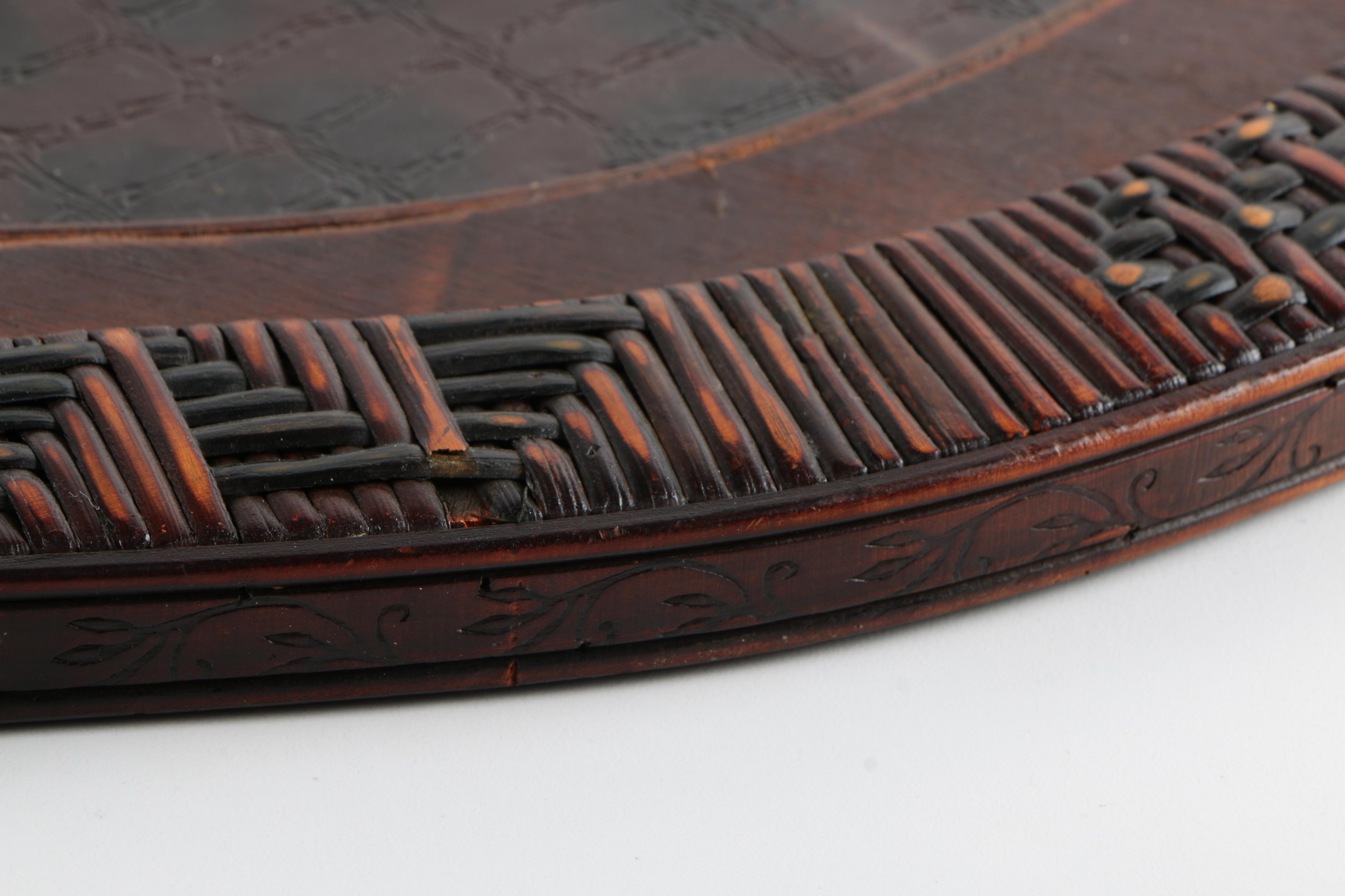 Wood Trays with Carved Designs