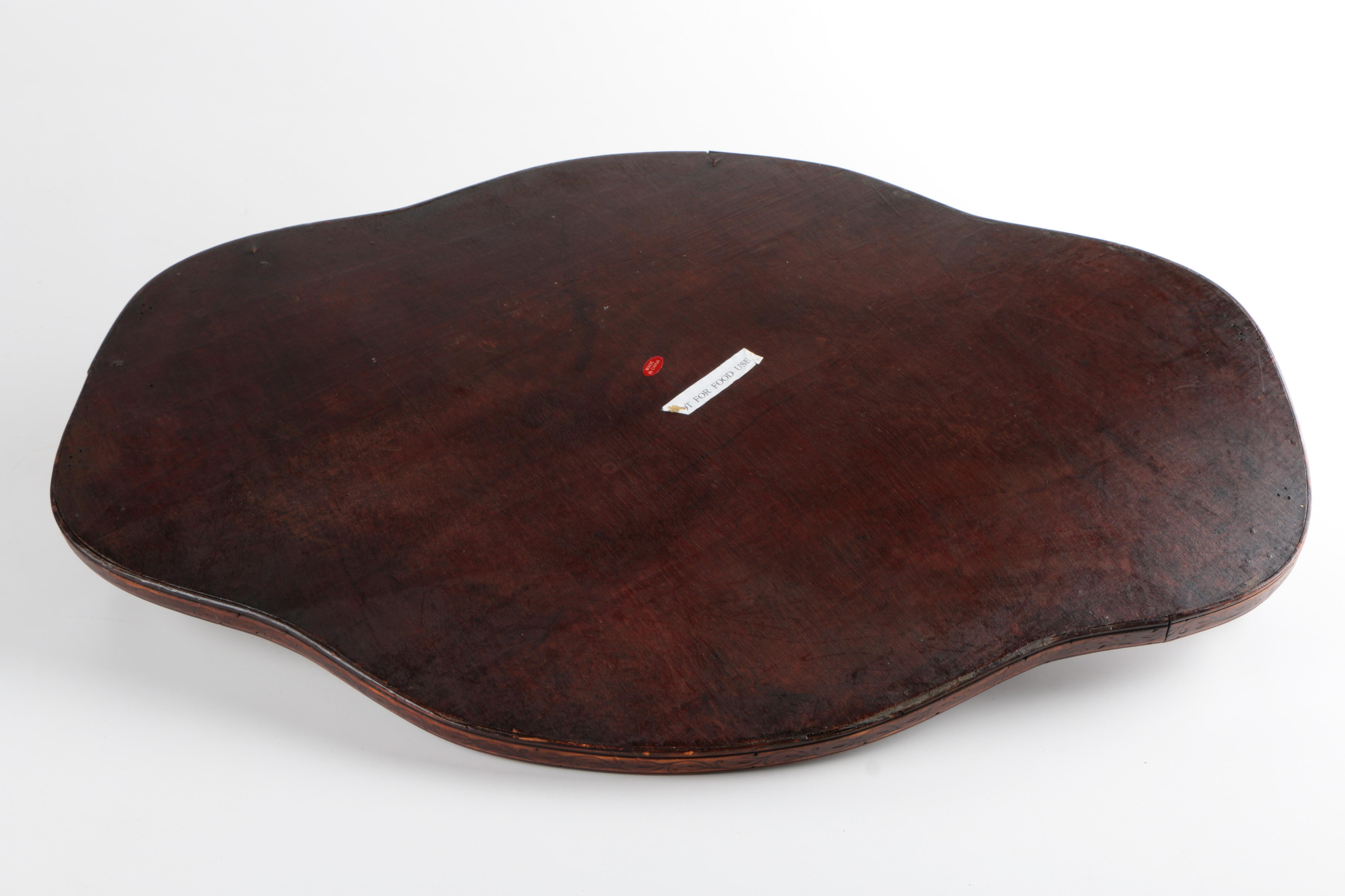 Wood Trays with Carved Designs