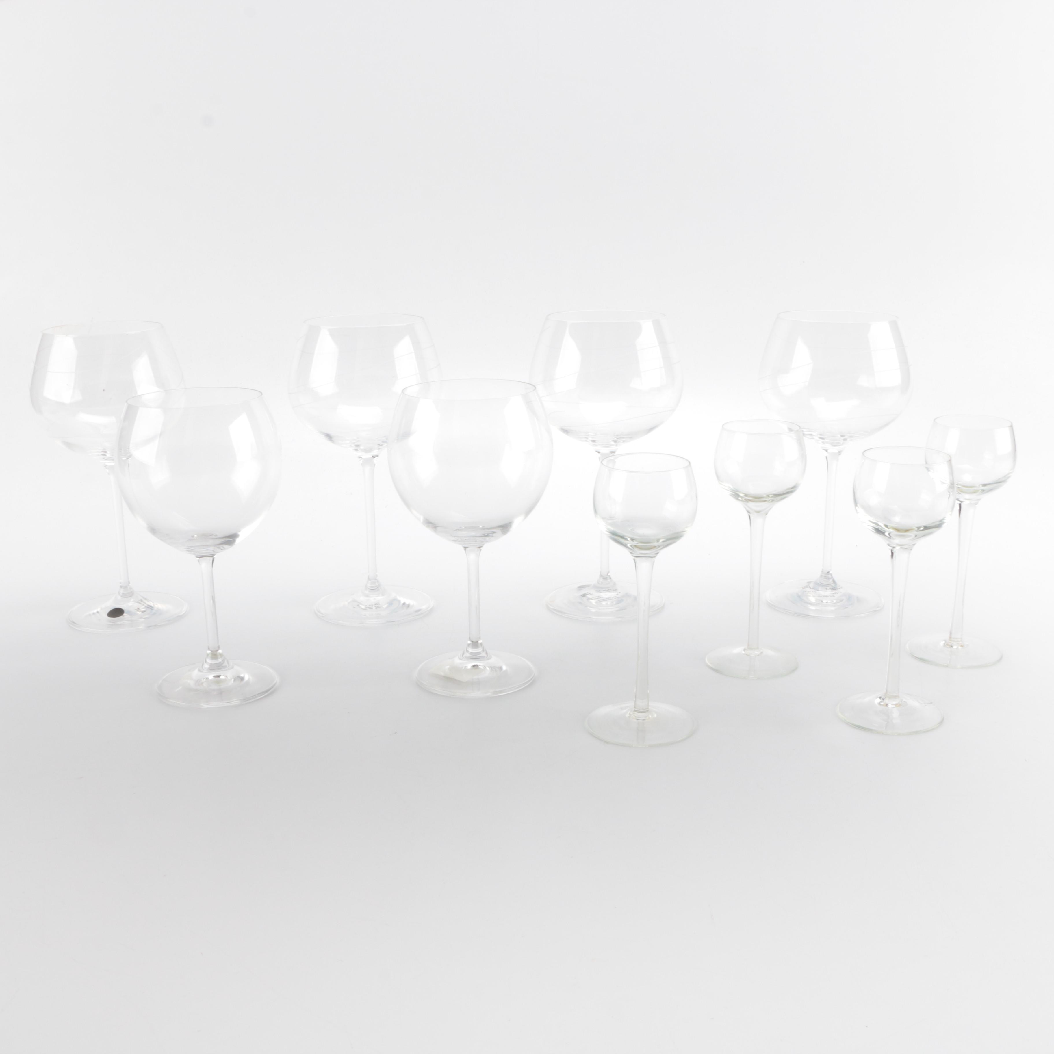 Assorted Clear Wine Glasses