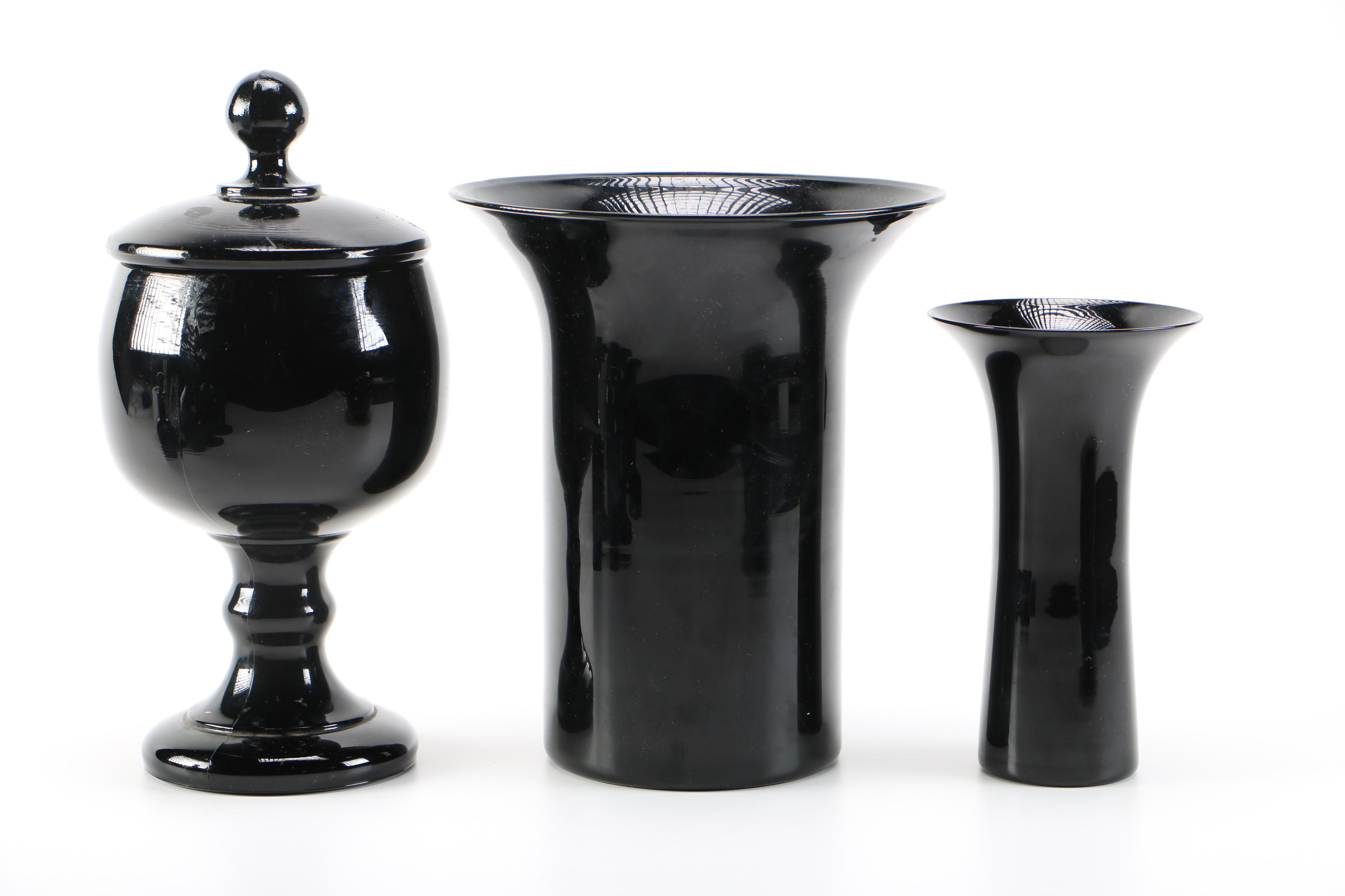 Vintage Black Amethyst Glassware