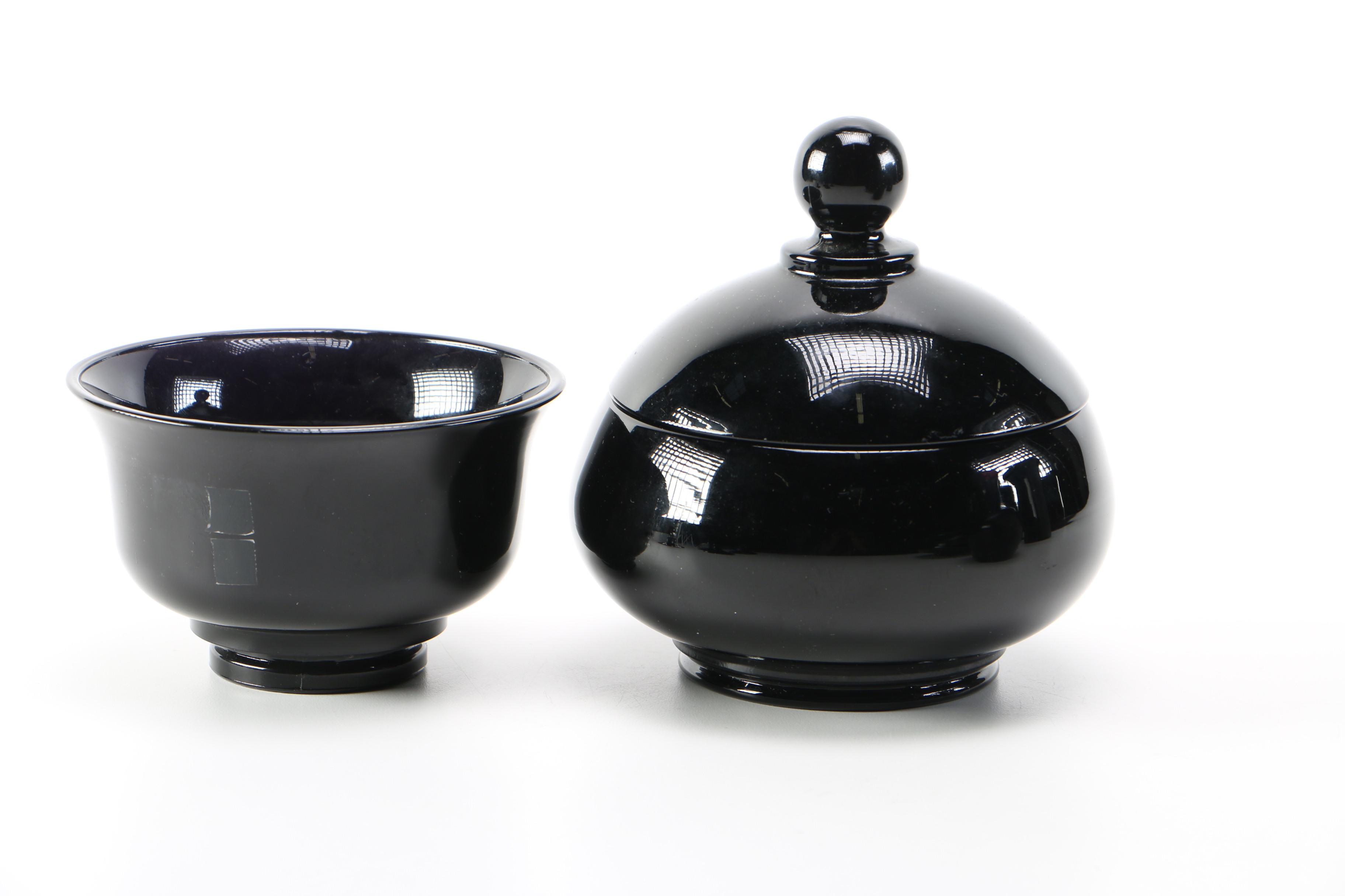 Vintage Black Amethyst Glassware