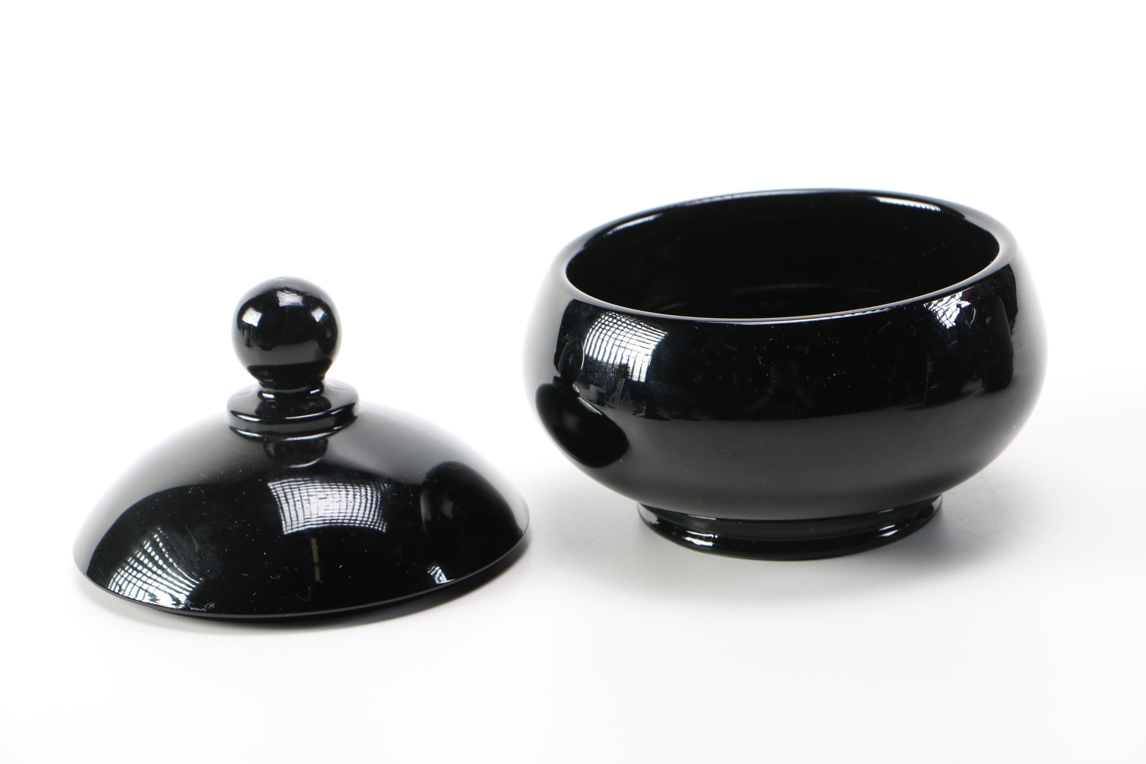 Vintage Black Amethyst Glassware