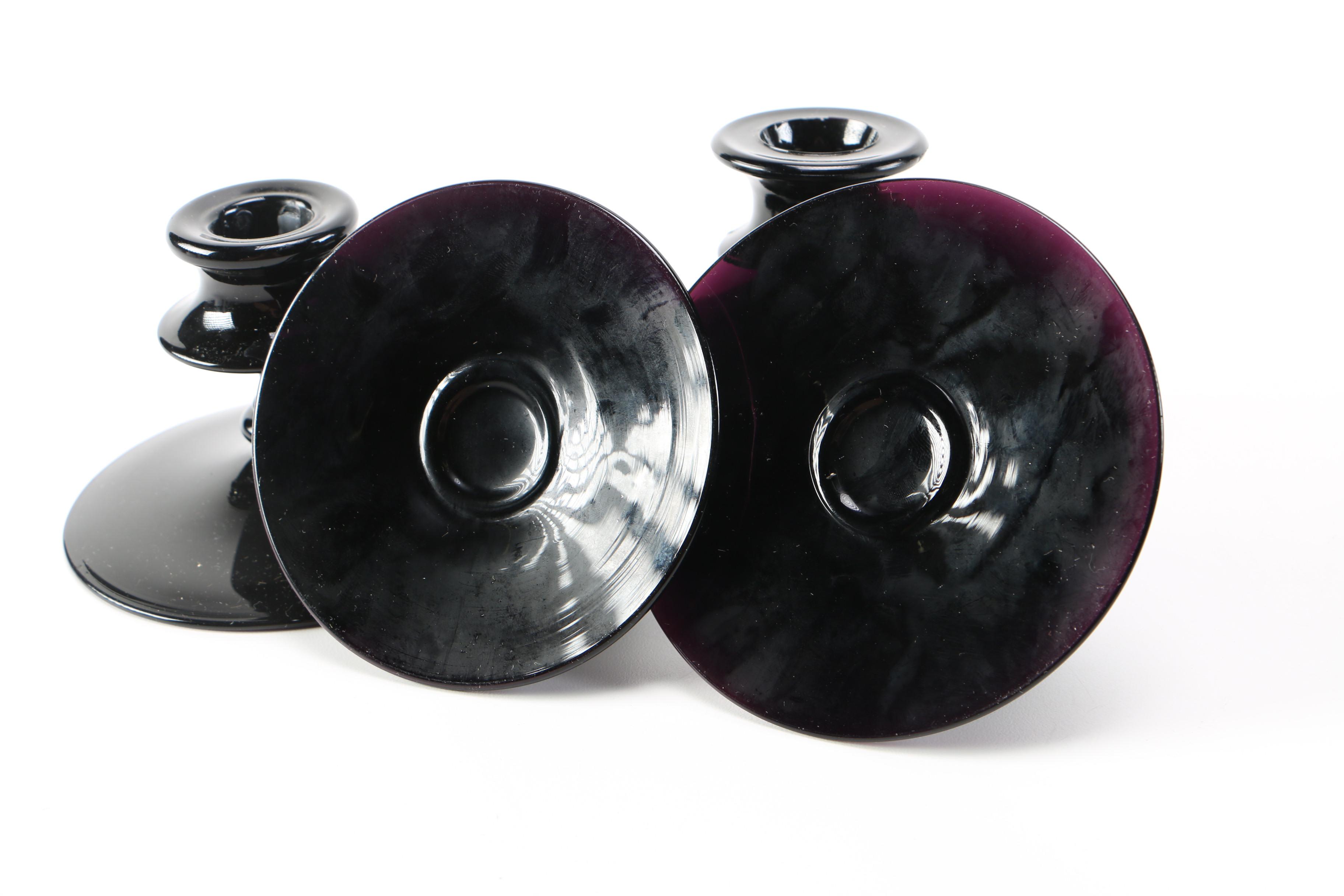 Vintage Black Amethyst Glassware