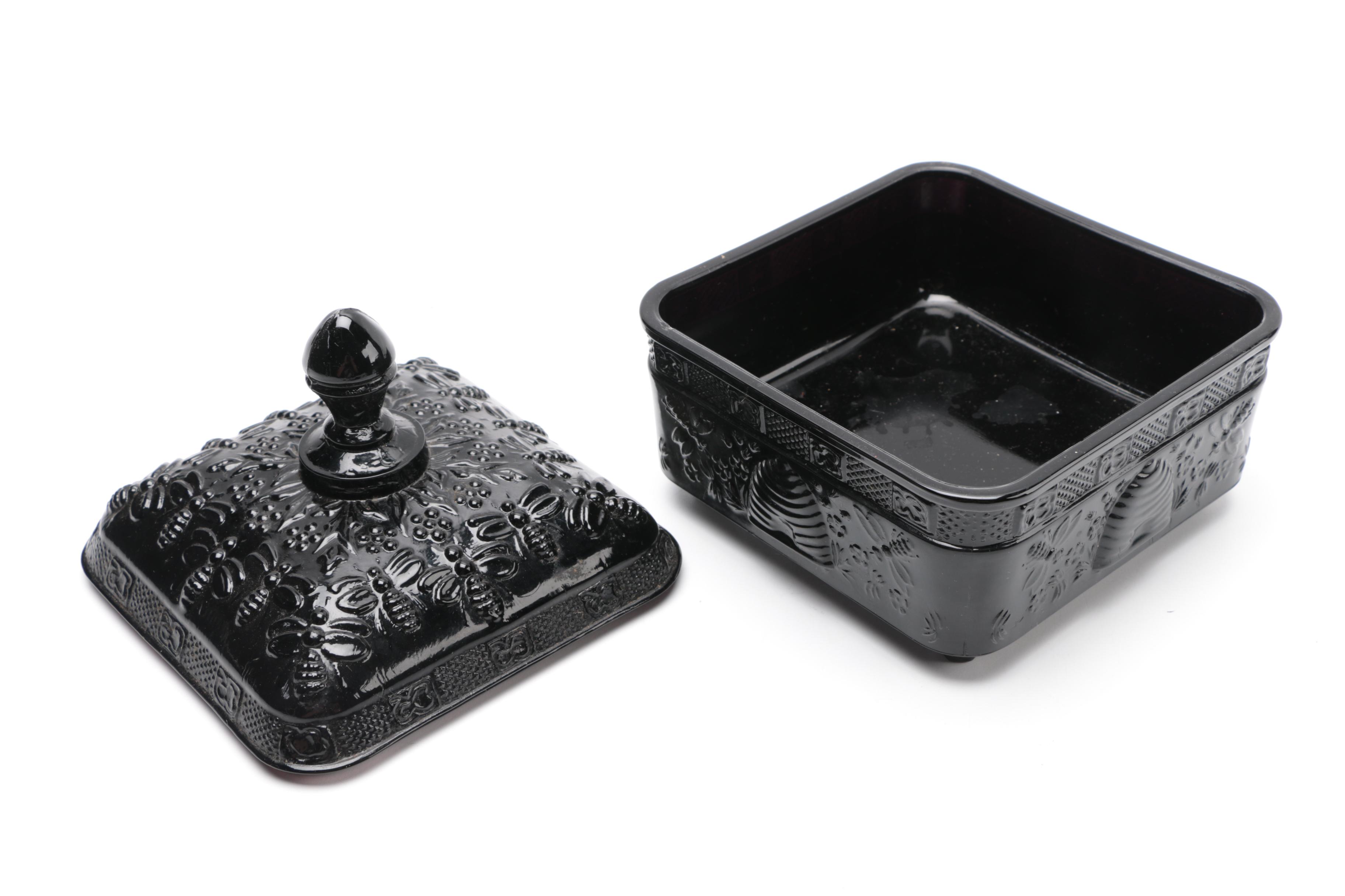 Tiara Exclusives Black Amethyst Glass C.1970's