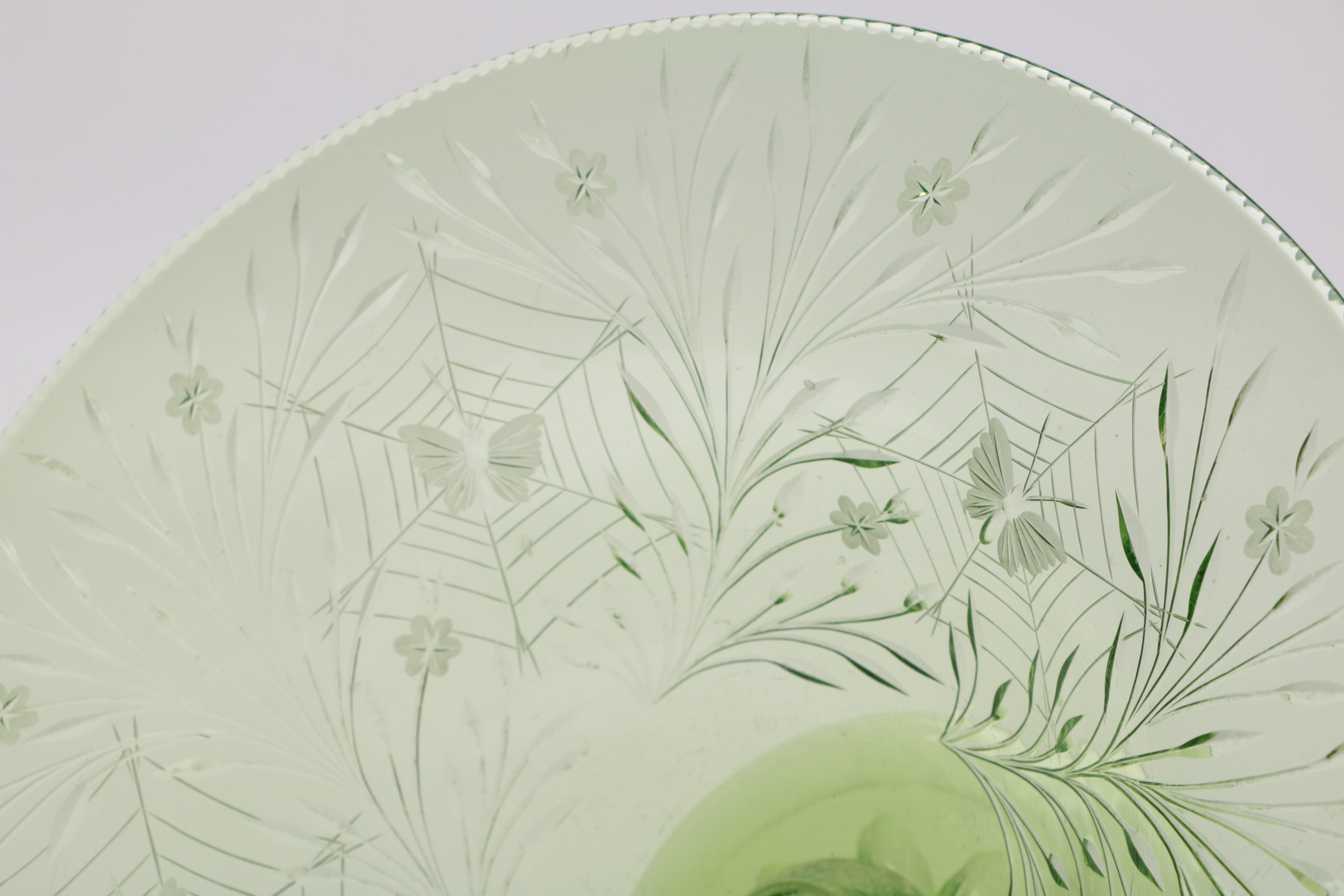 Hand Blown Green Glass Bowl