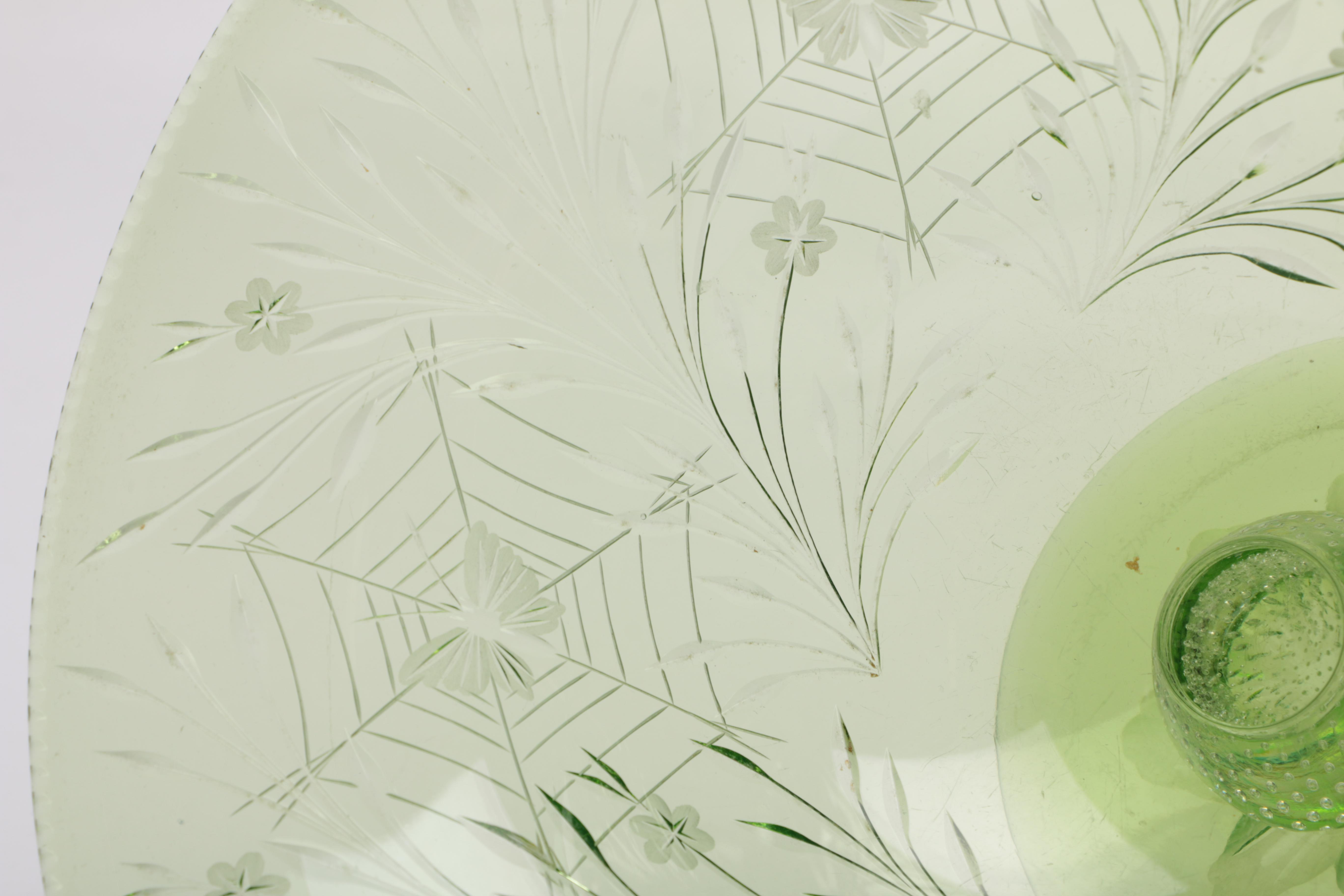 Hand Blown Green Glass Bowl