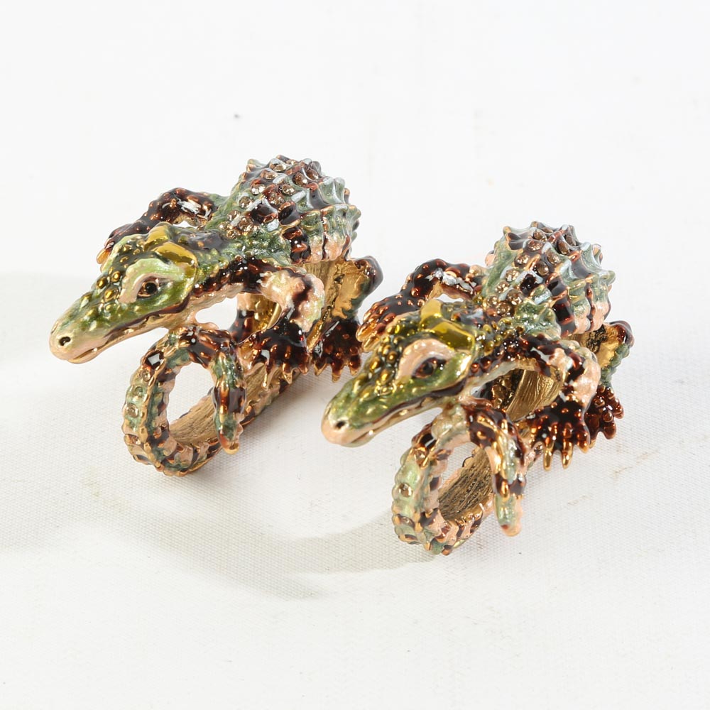 Jay Strongwater Alligator Napkin Rings