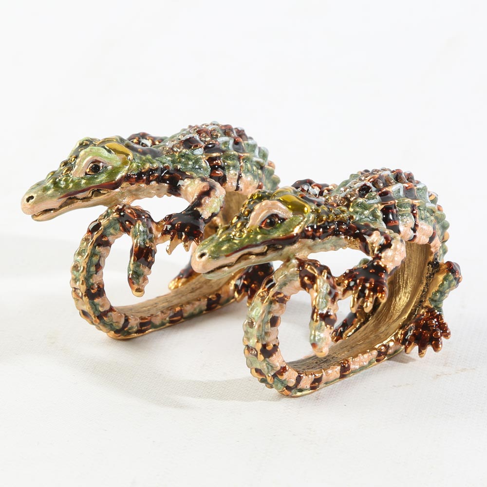 Jay Strongwater Alligator Napkin Rings