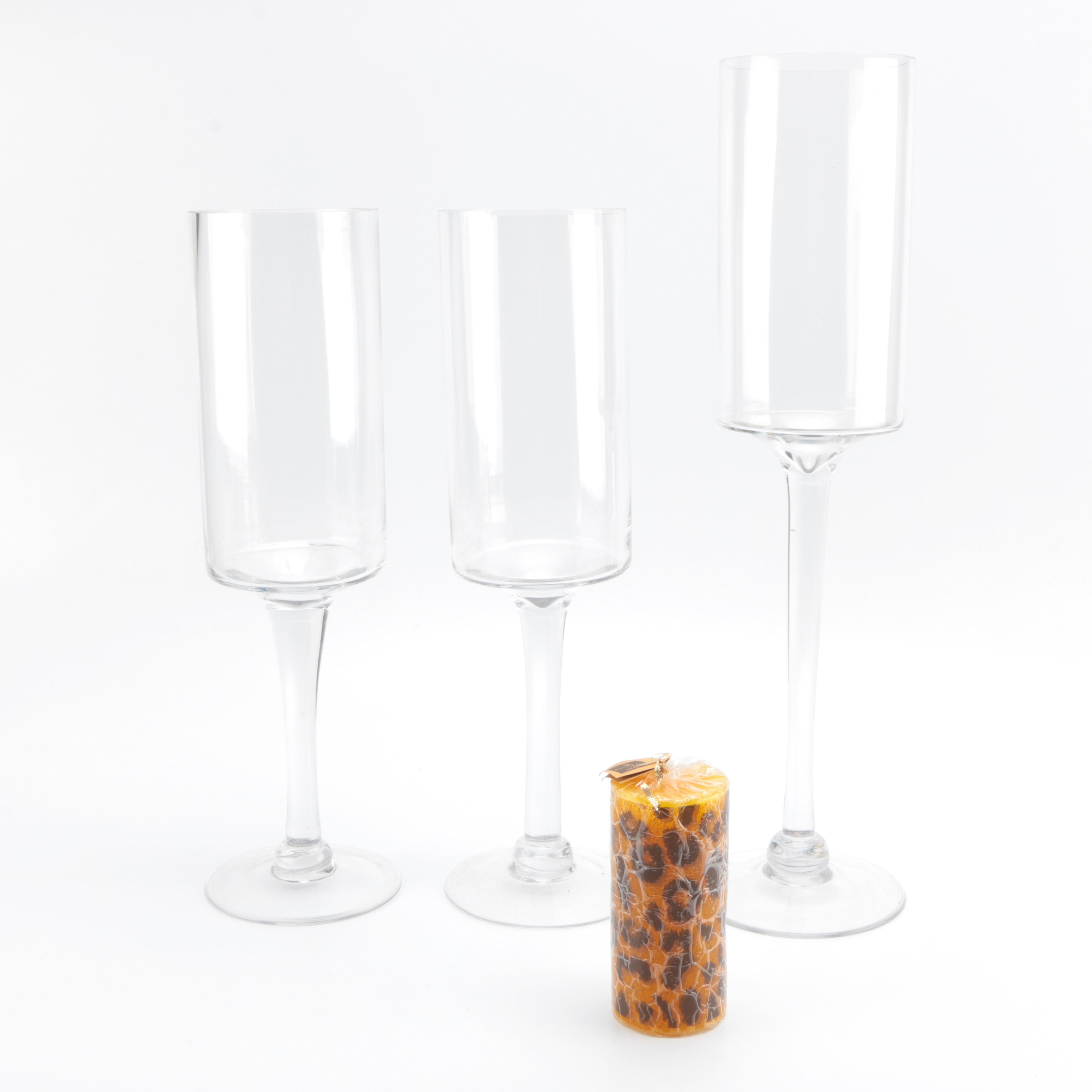 Set of Glass Candle Holders