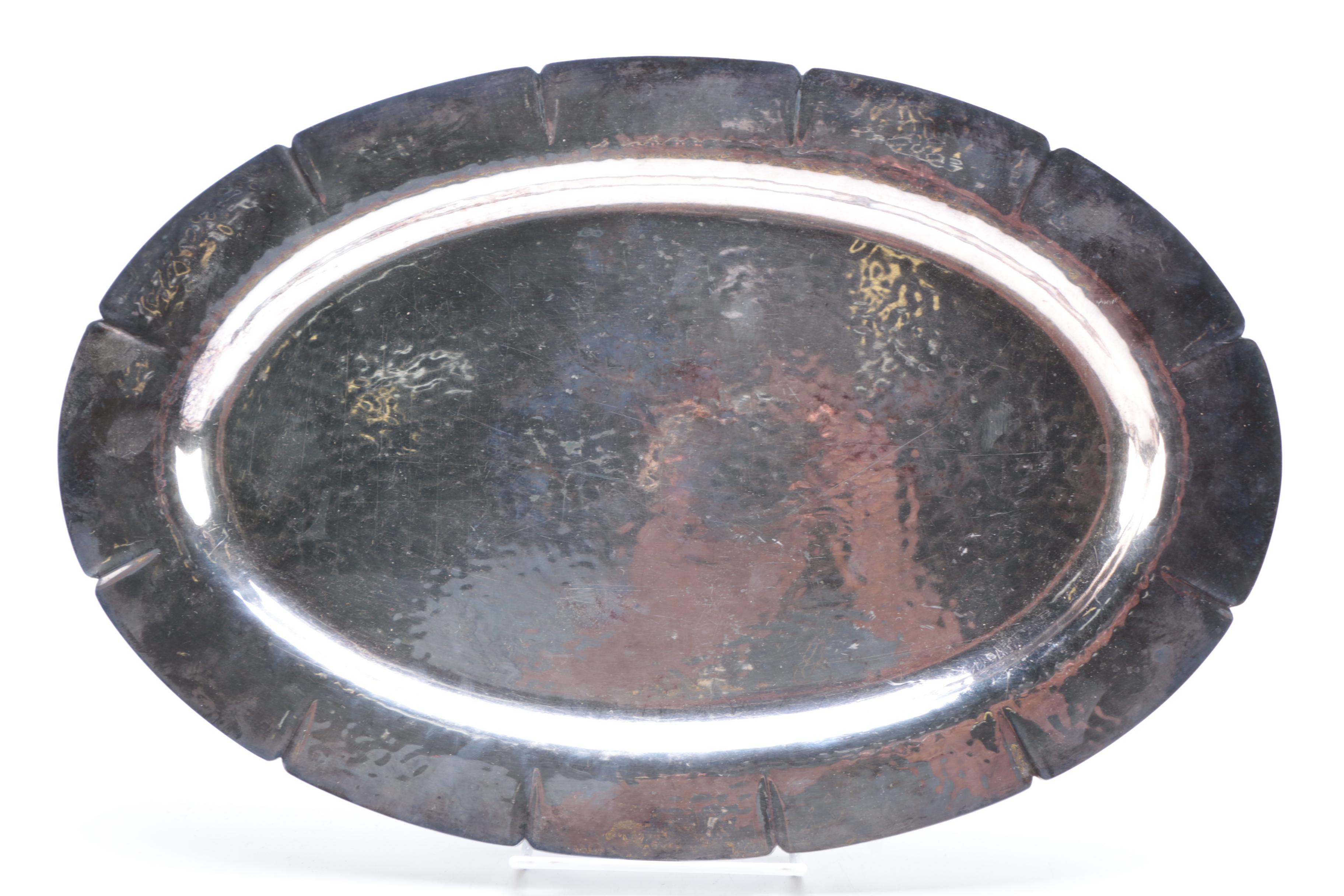 Derby Hammered Silver Plate Coffee Set and Webster Tray