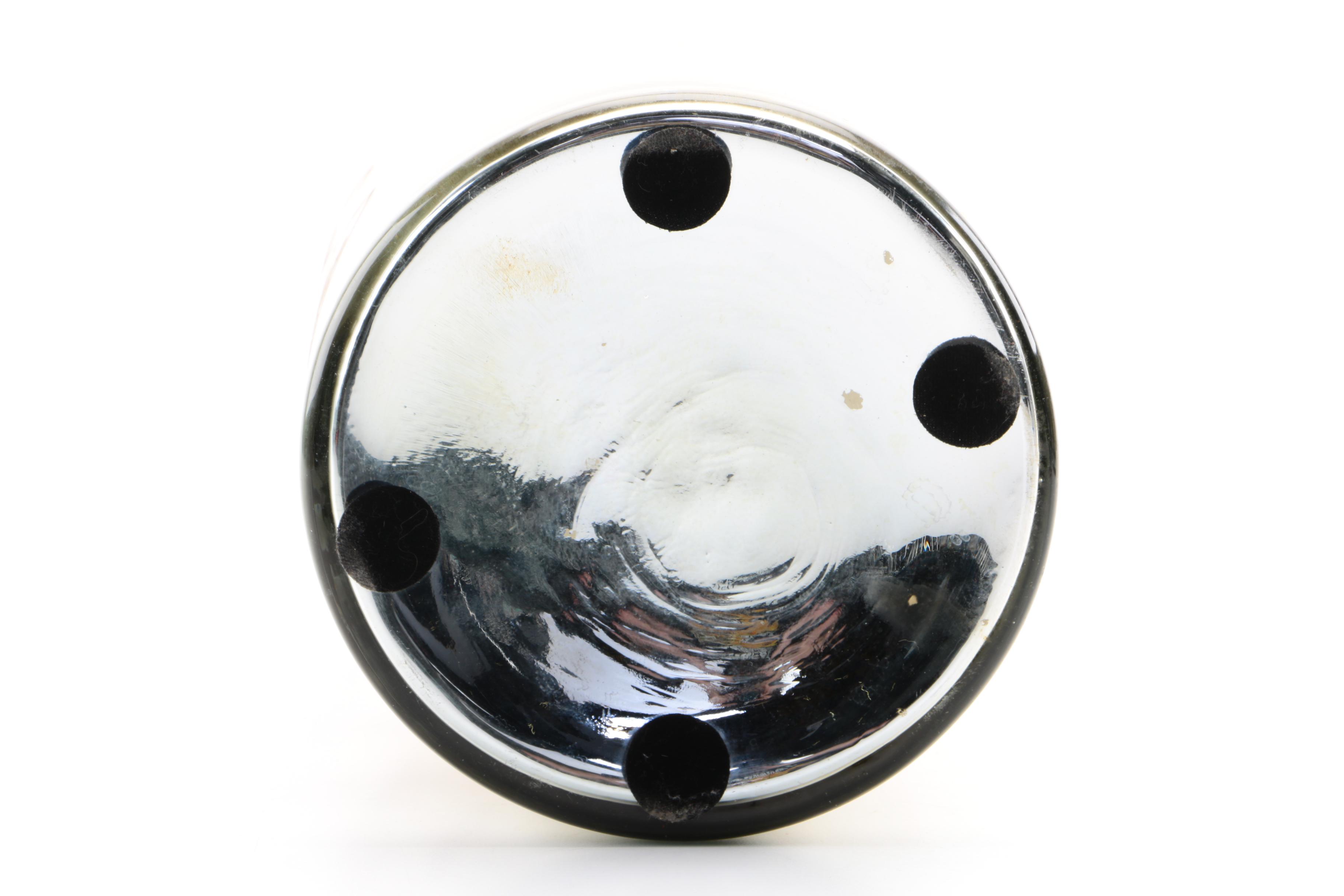 Silver Tone Glass Vase