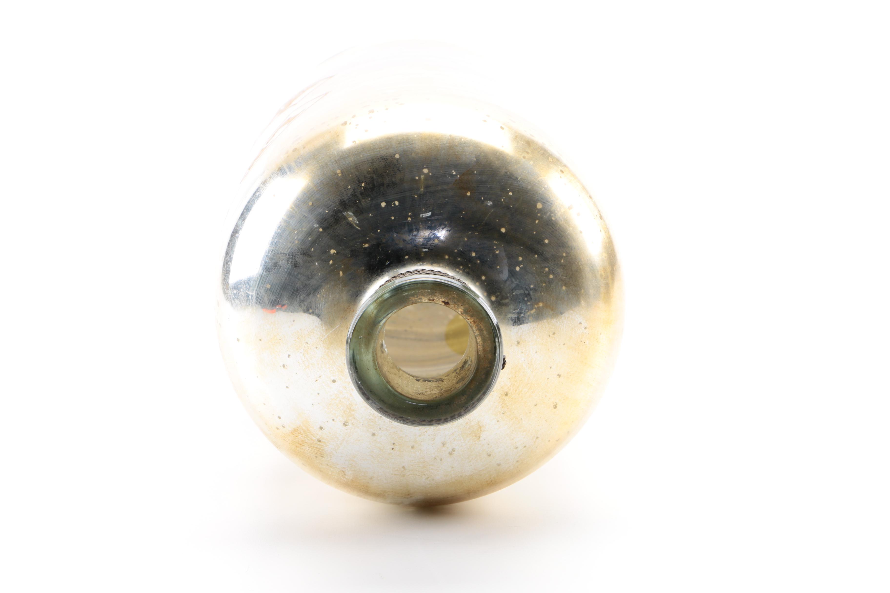 Silver Tone Glass Vase