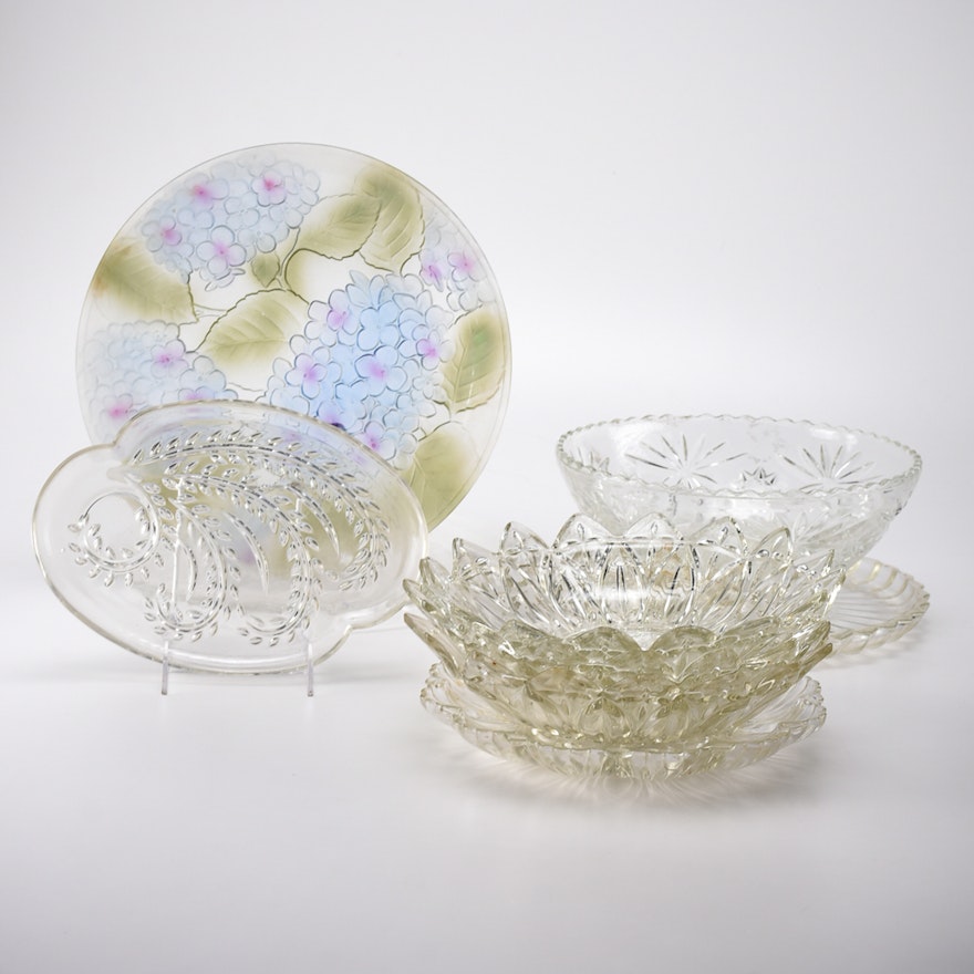 Assorted Glassware Plates, Bowls, and More