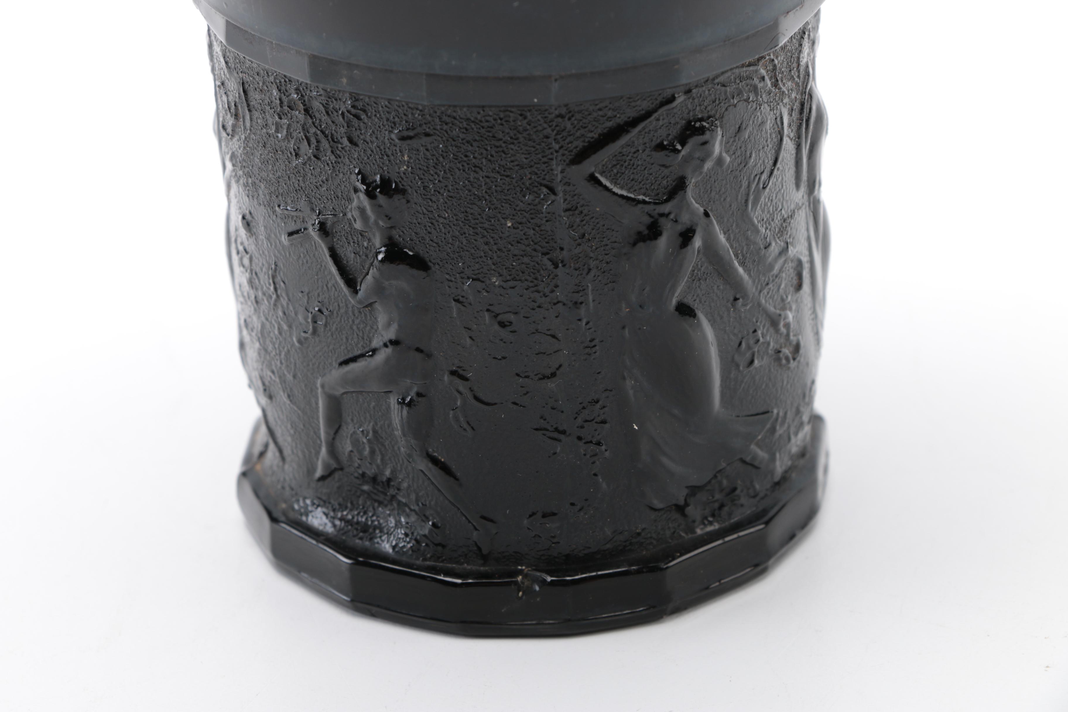 Tiara Exclusives Black Amethyst Glass Vases and Planters Circa 1970