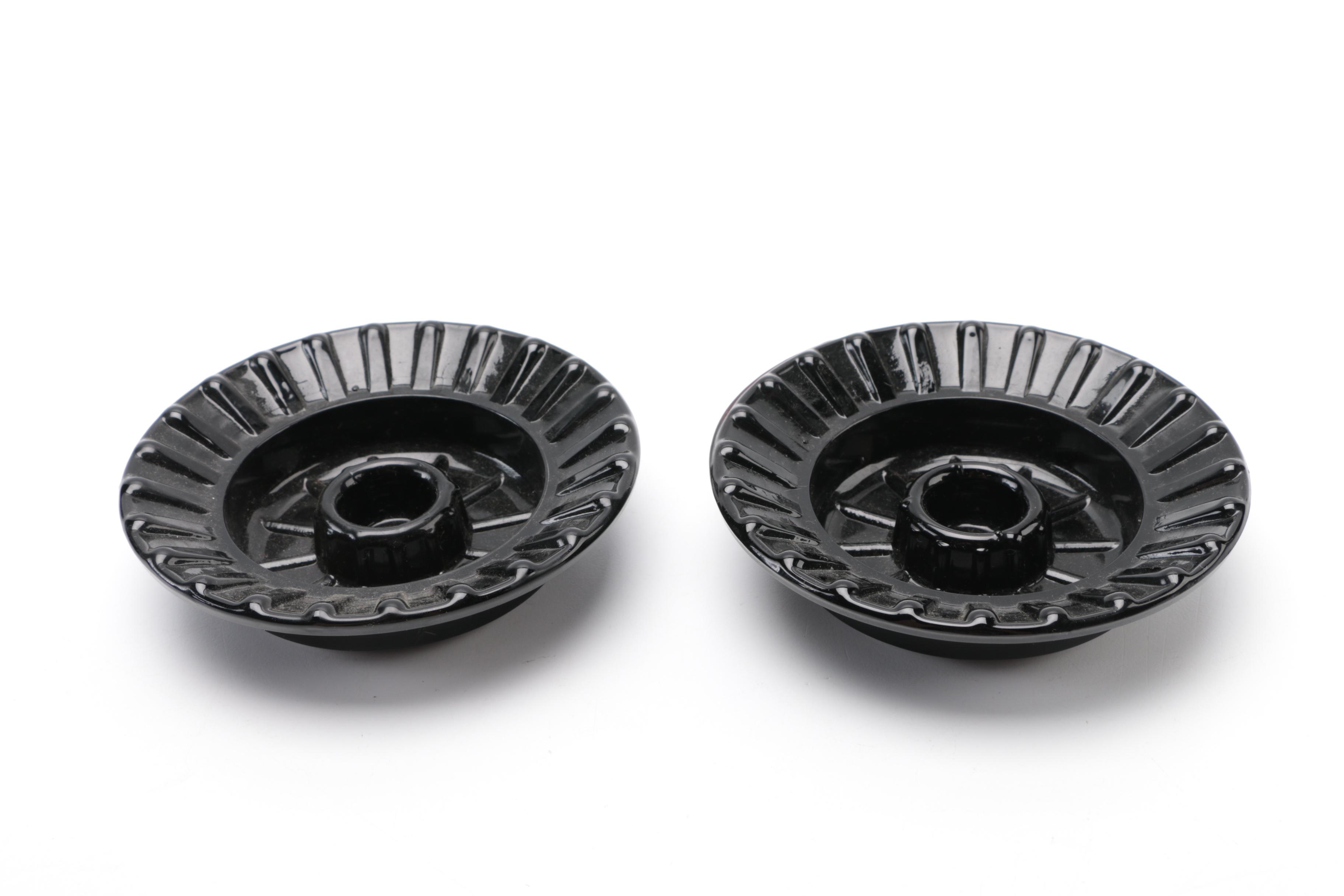 Tiara Exclusives Black Amethyst Glass Vases and Planters Circa 1970