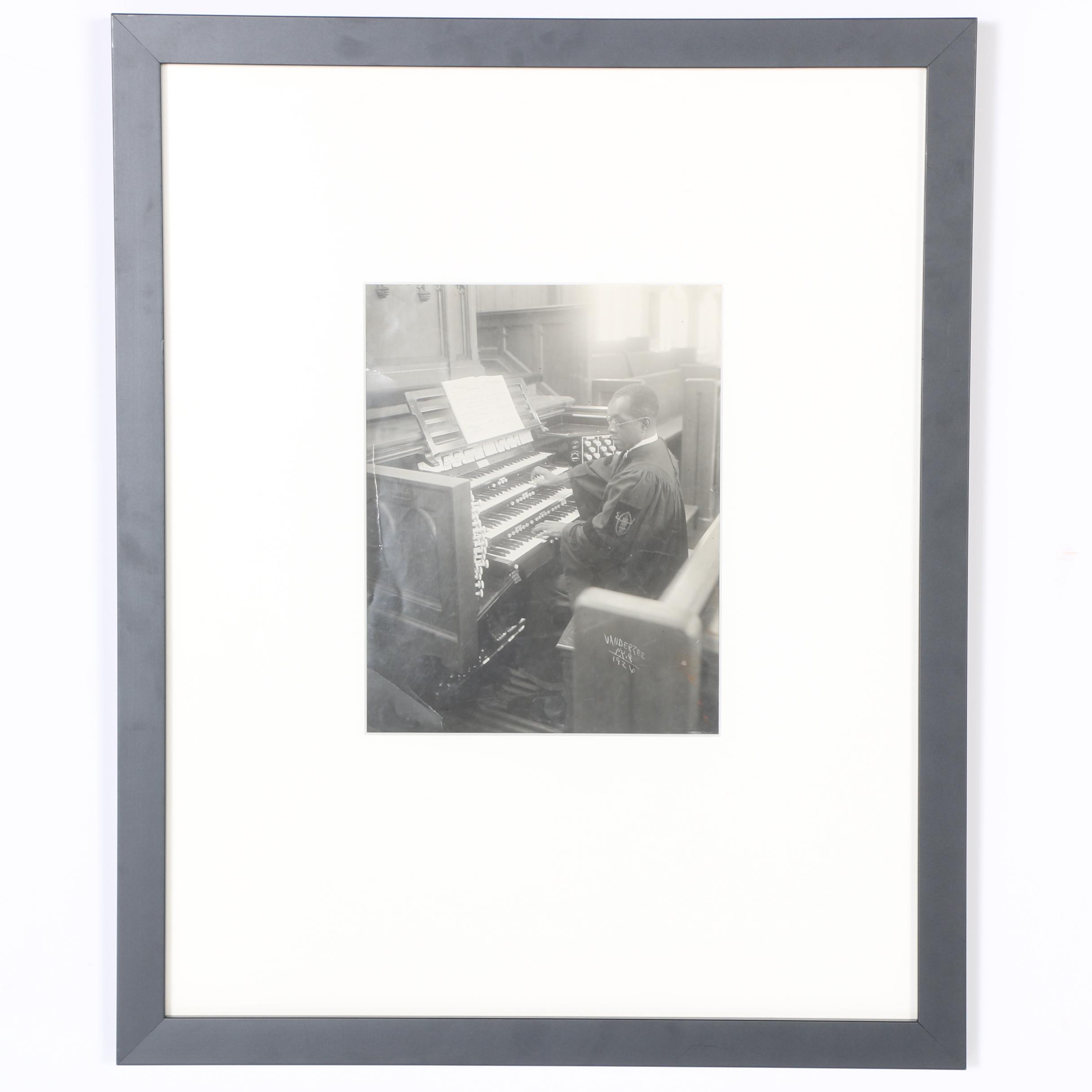 James Van Der Zee Gelatin Silver Photograph "St. Mark's Church, Organist"