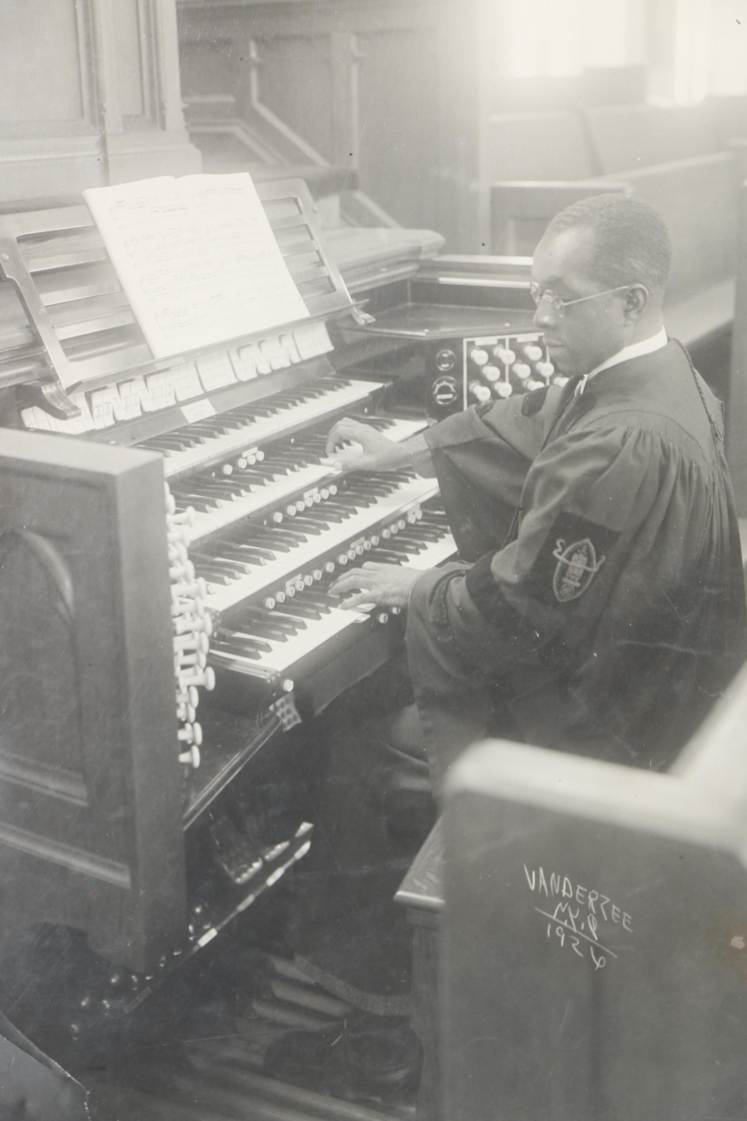 James Van Der Zee Gelatin Silver Photograph "St. Mark's Church, Organist"