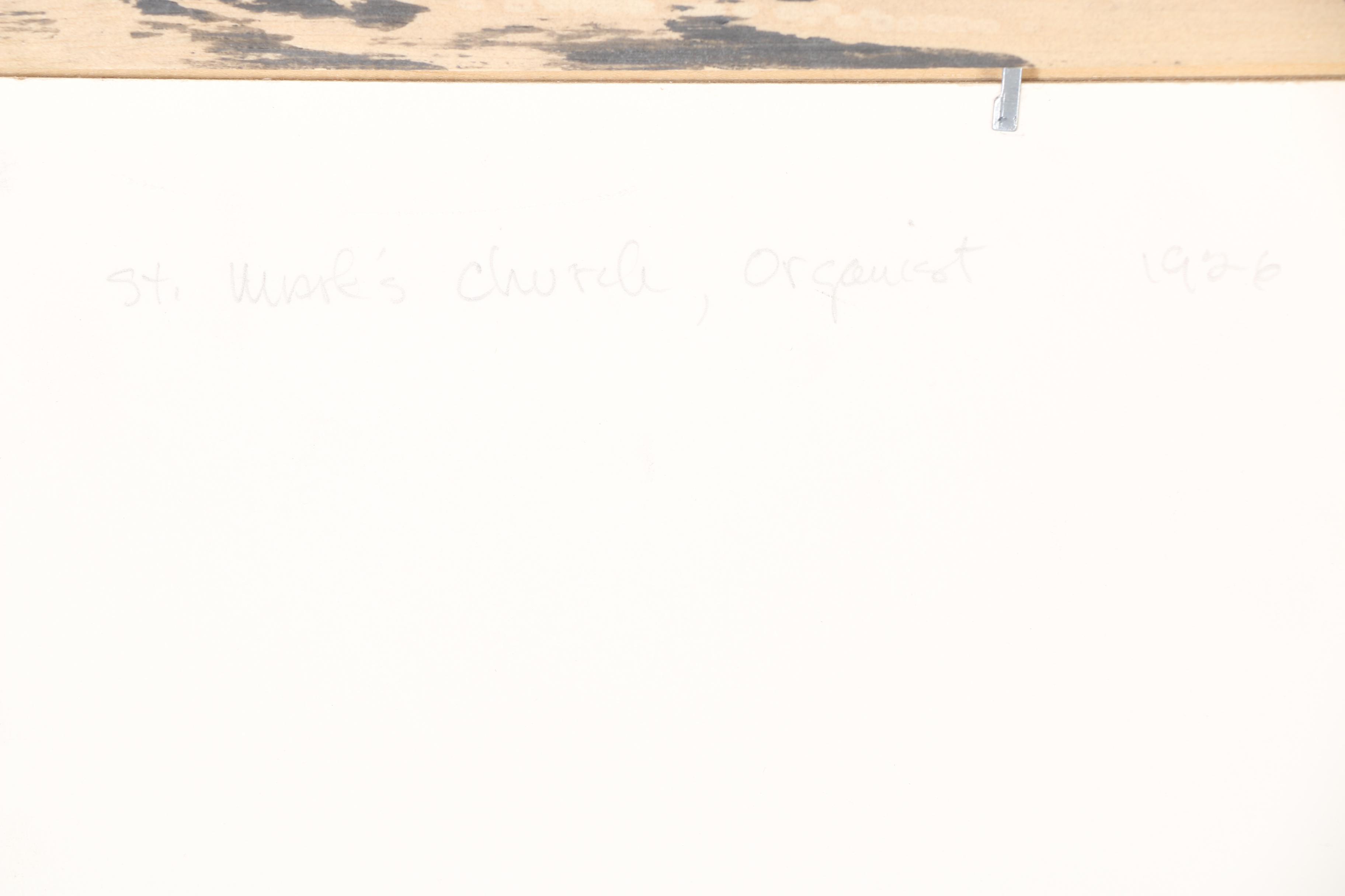 James Van Der Zee Gelatin Silver Photograph "St. Mark's Church, Organist"