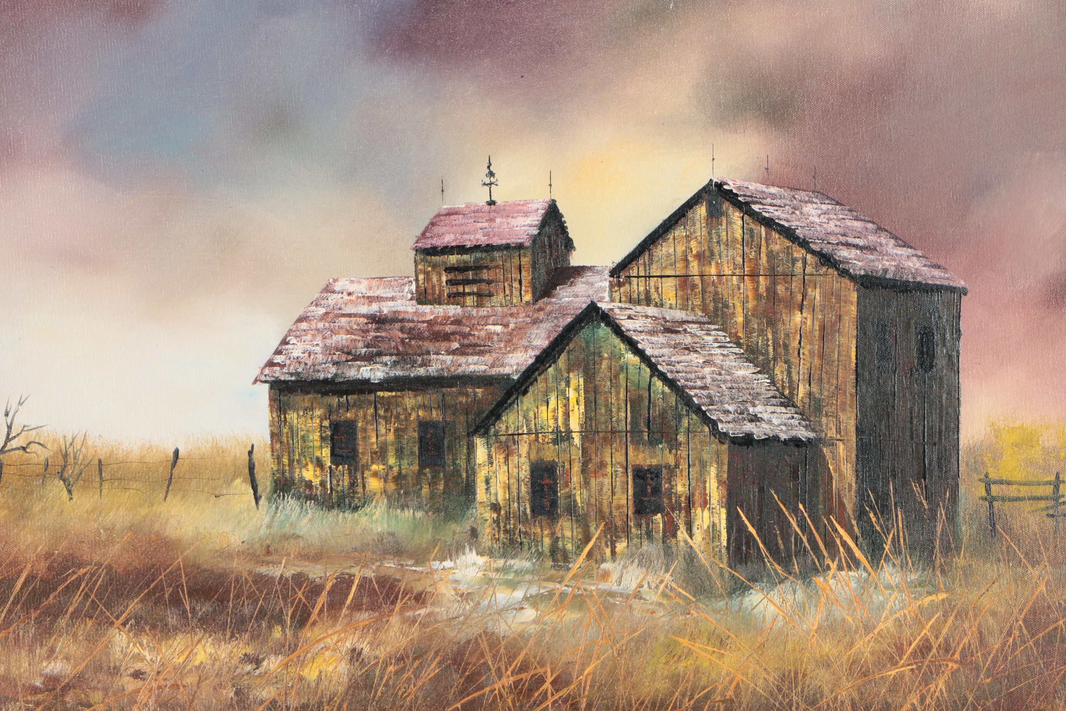 Hector Salas Oil Painting of Rural Scene