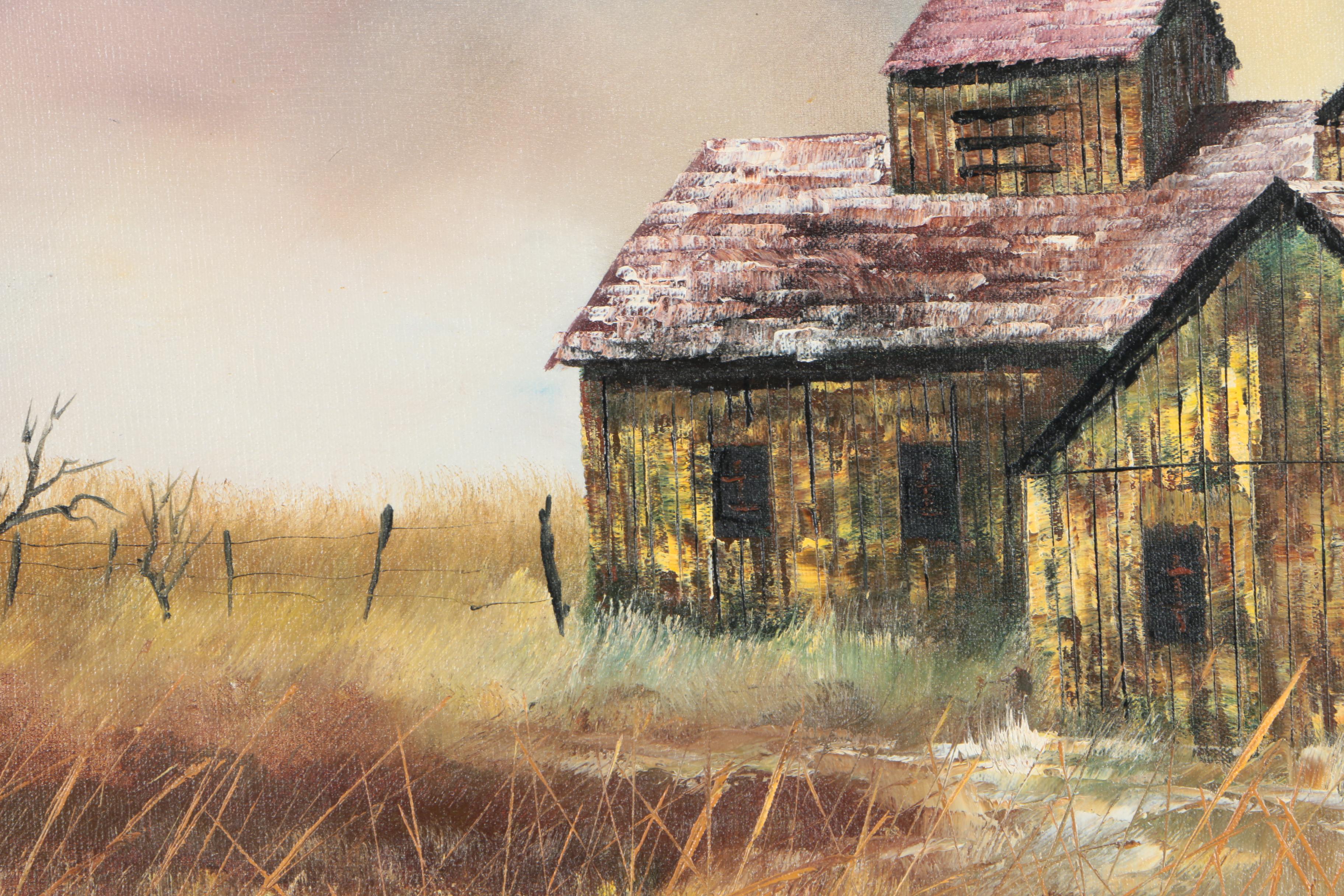 Hector Salas Oil Painting of Rural Scene