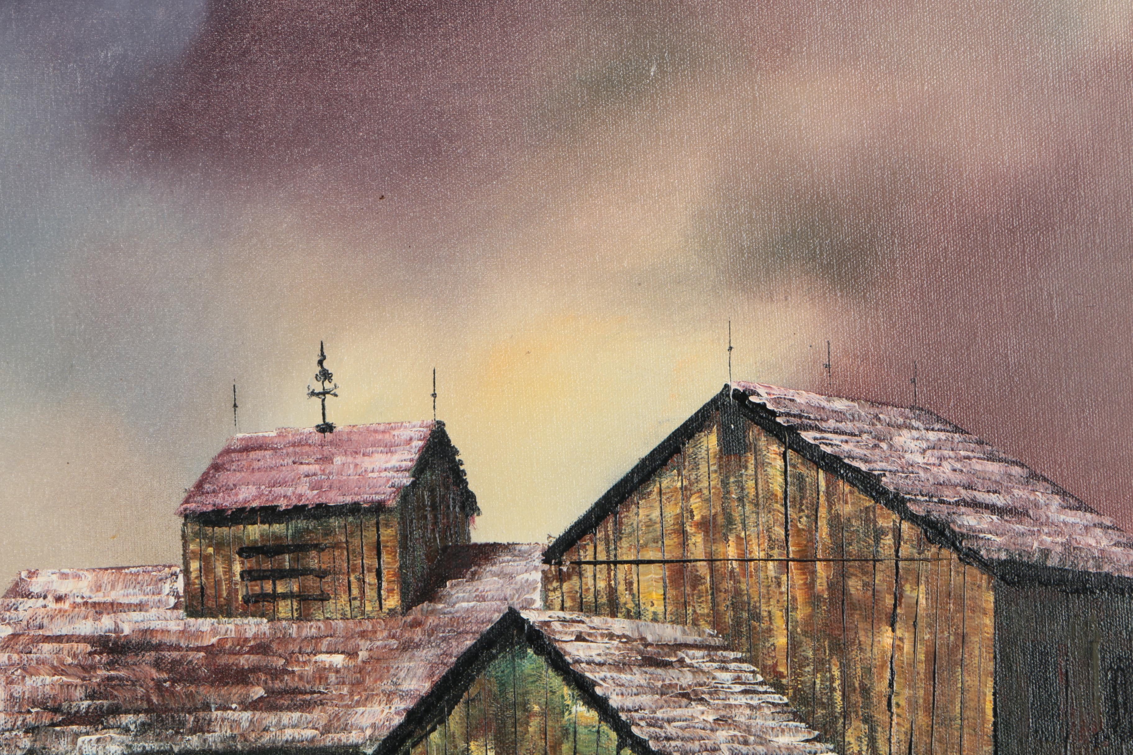 Hector Salas Oil Painting of Rural Scene