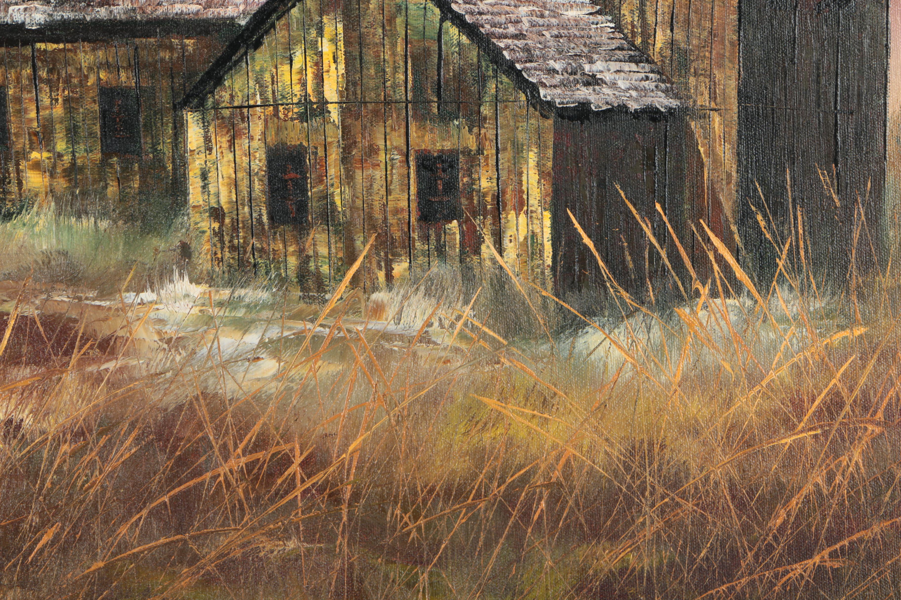 Hector Salas Oil Painting of Rural Scene