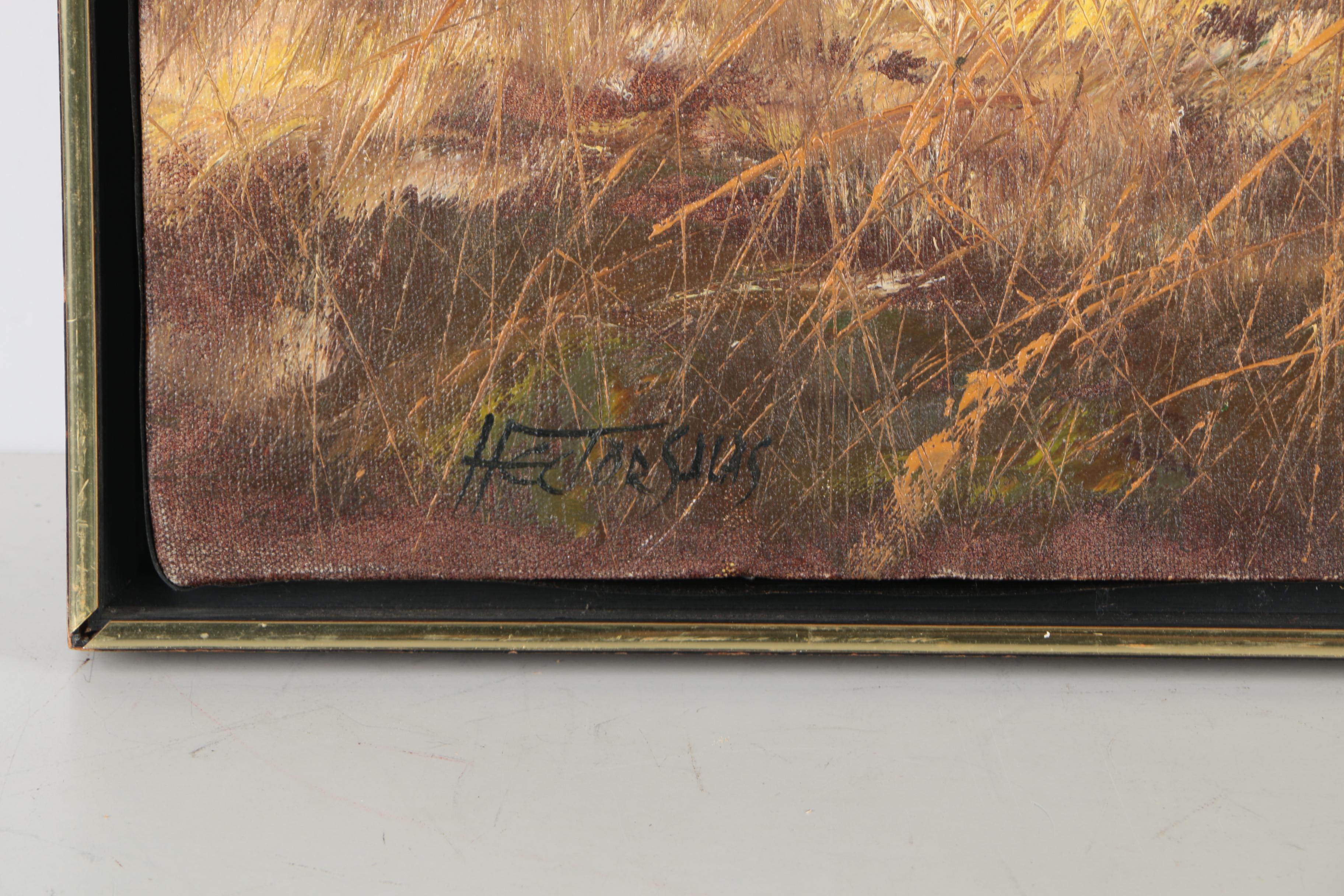 Hector Salas Oil Painting of Rural Scene