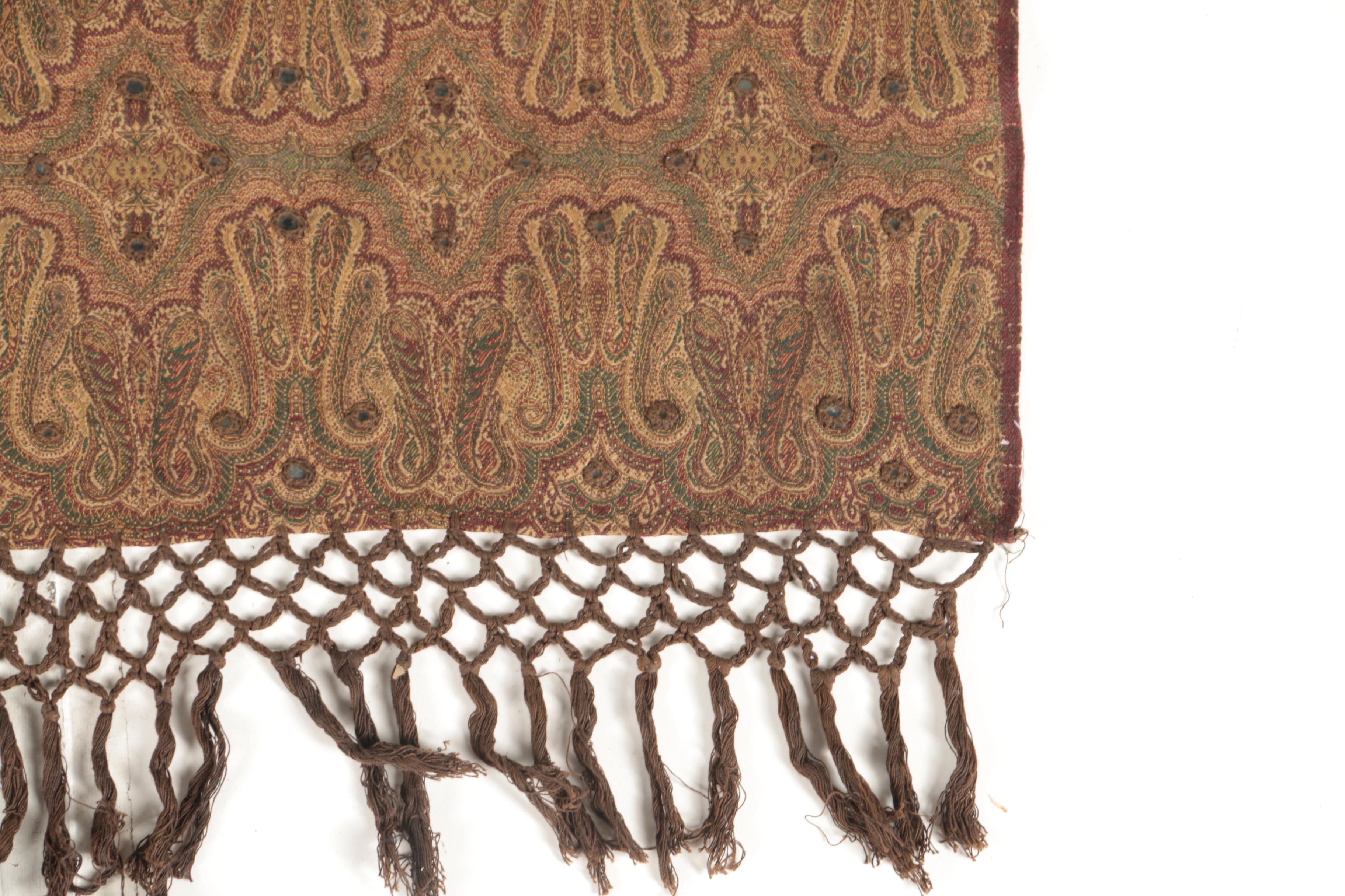 Paisley Patterned Throw with Mirror Accents