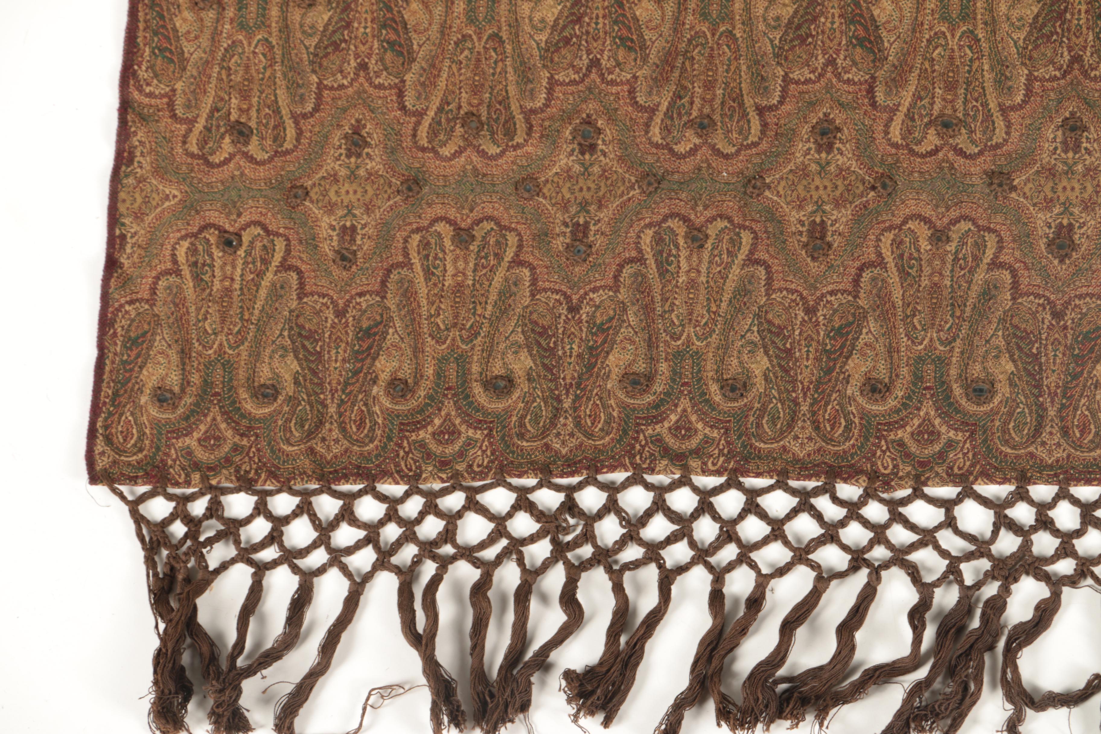 Paisley Patterned Throw with Mirror Accents